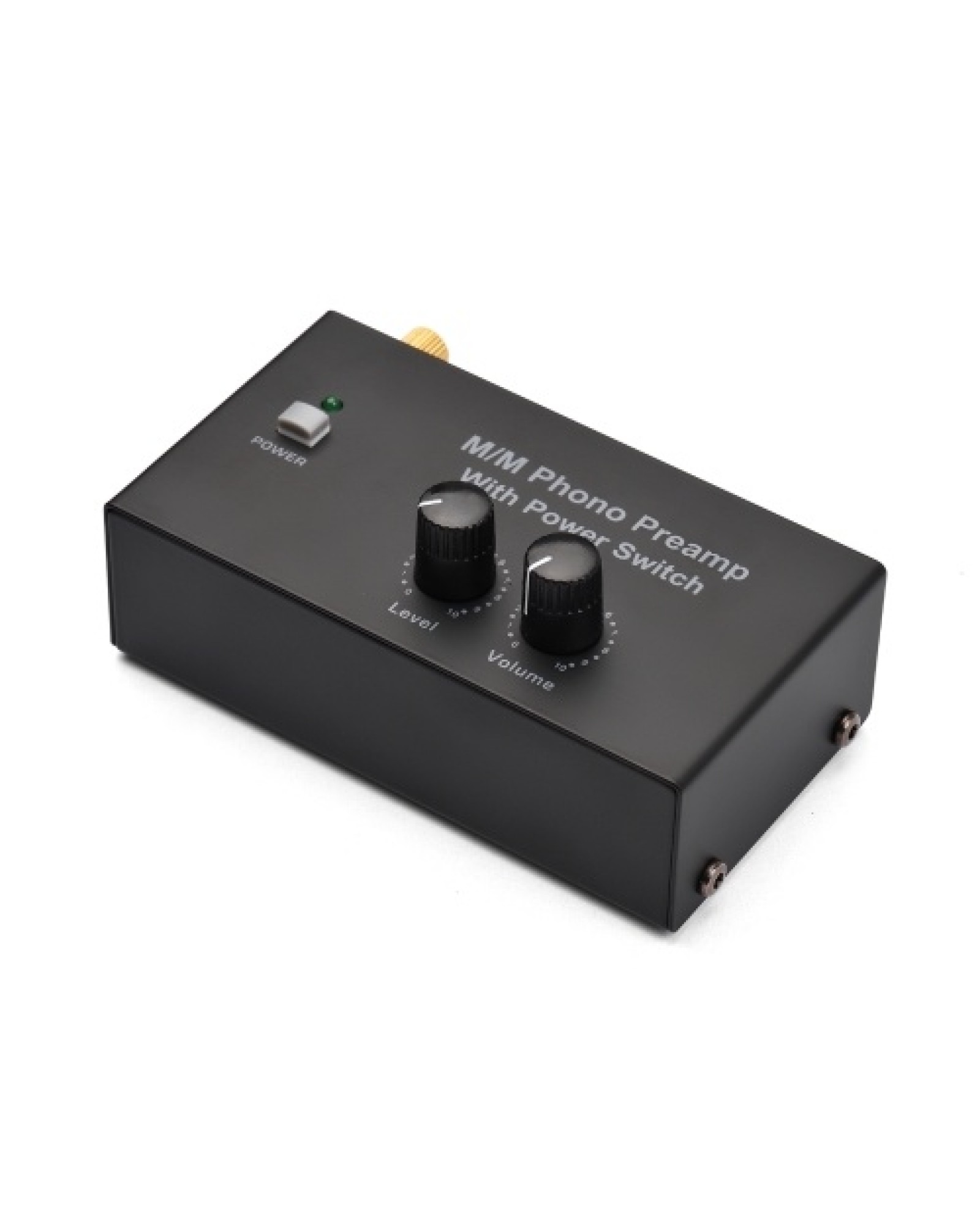 M/M Phono Preamp with Power Switch Ultra-compact Preamplifier with Level &amp; Volume Control RCA Input &amp; Output 1/4 Inch TR