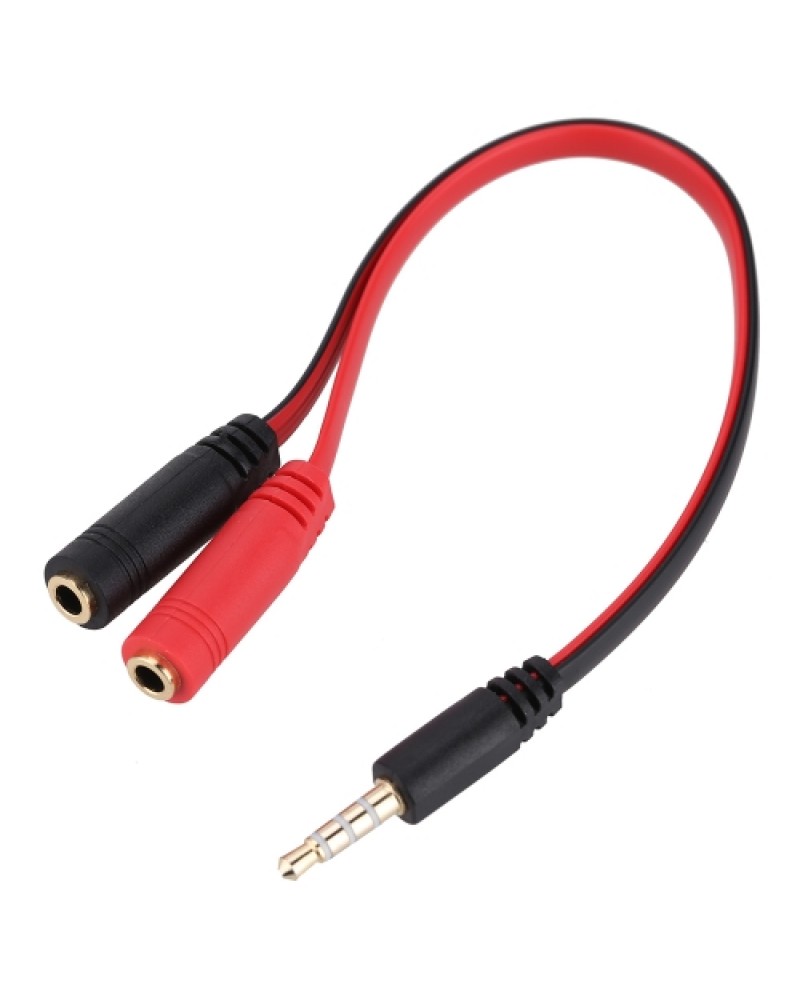 3.5mm Stereo Audio Male to 2 Female Y Splitter Mic Earphone Headphone Headset Jack Adapter Cable for Smartphone Tablet PC
