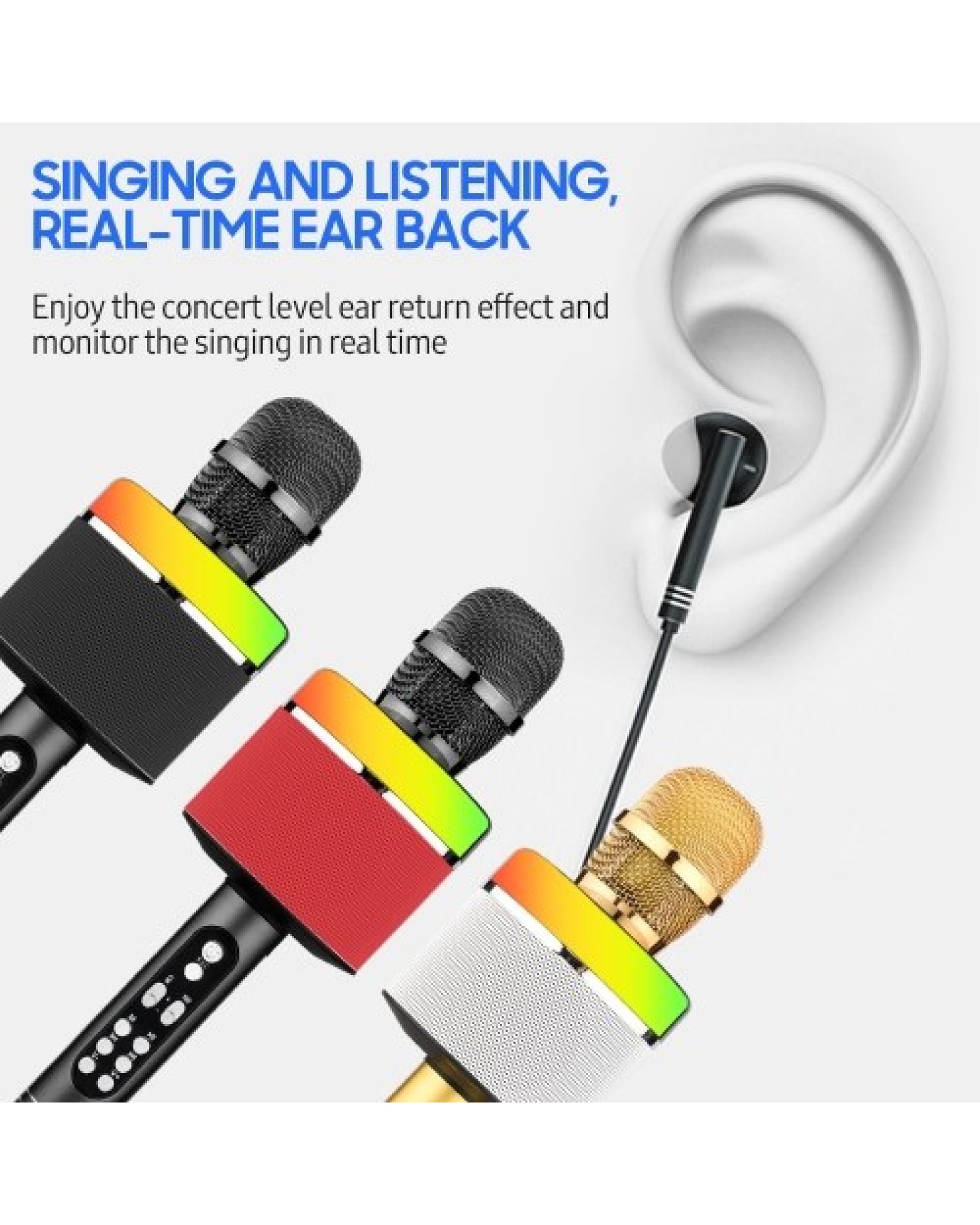 Wireless BT Karaoke Microphone Portable Handheld Mic Speaker Machine