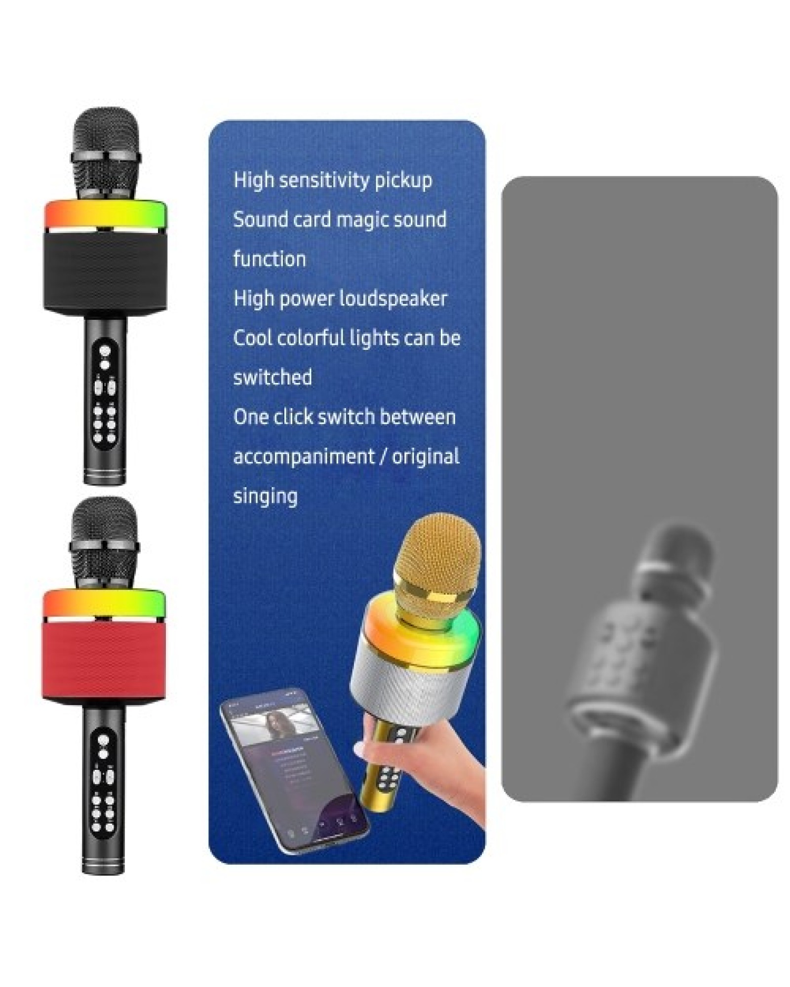 Wireless BT Karaoke Microphone Portable Handheld Mic Speaker Machine