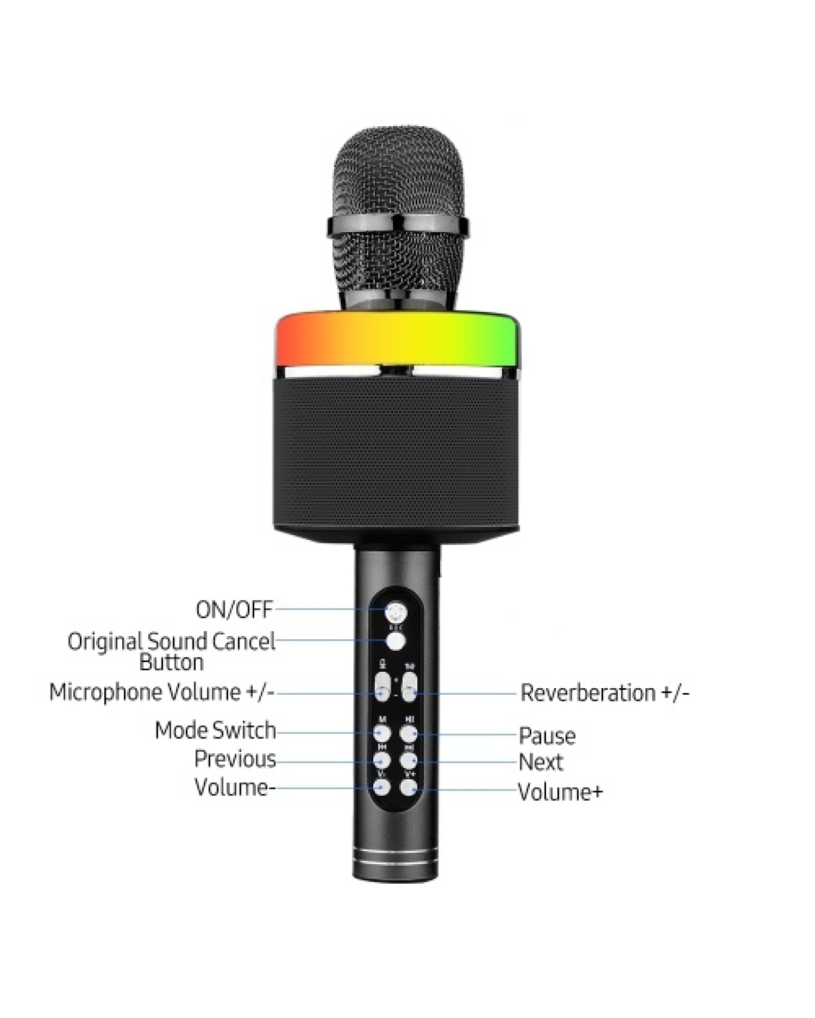 Wireless BT Karaoke Microphone Portable Handheld Mic Speaker Machine