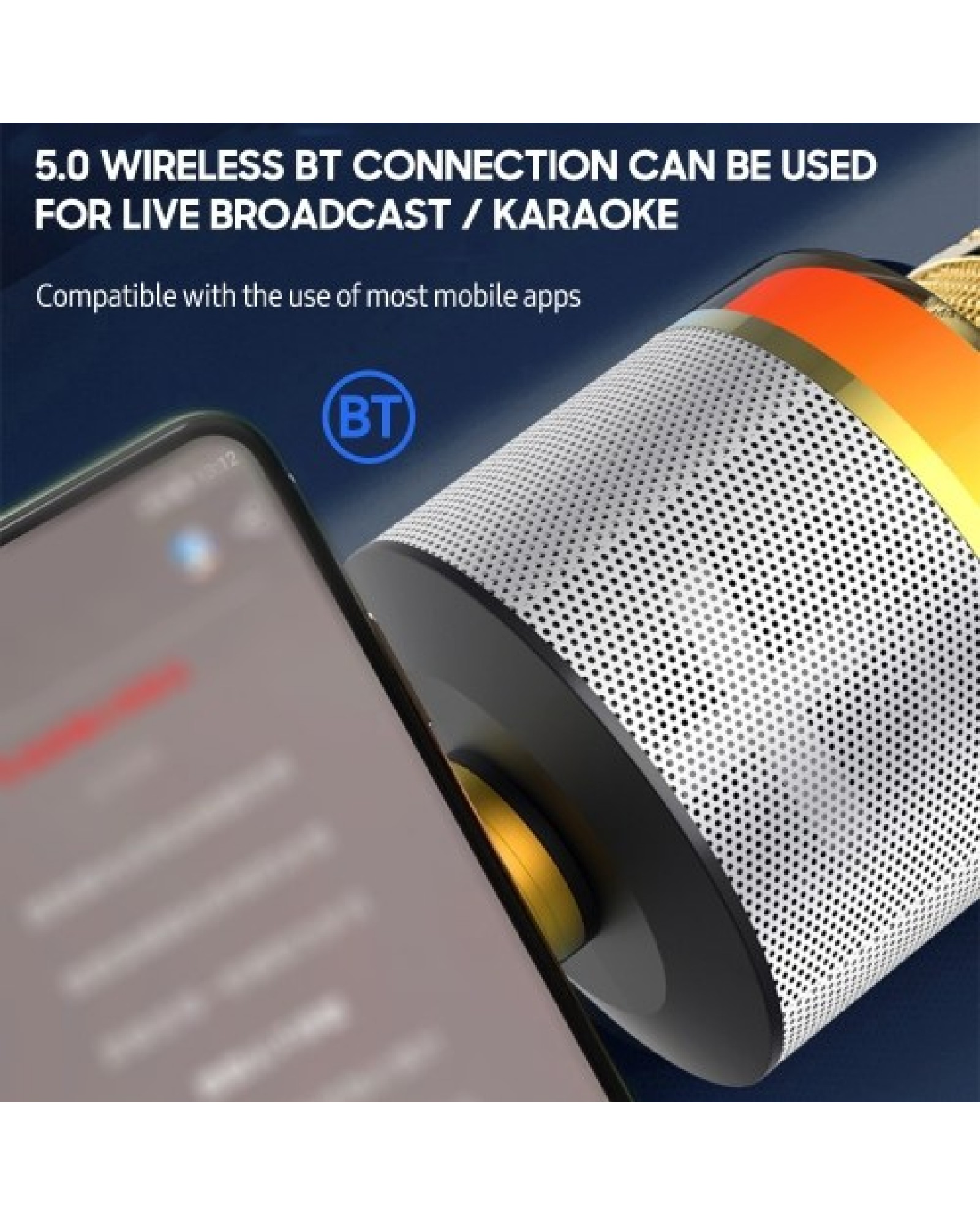 Wireless BT Karaoke Microphone Portable Handheld Mic Speaker Machine