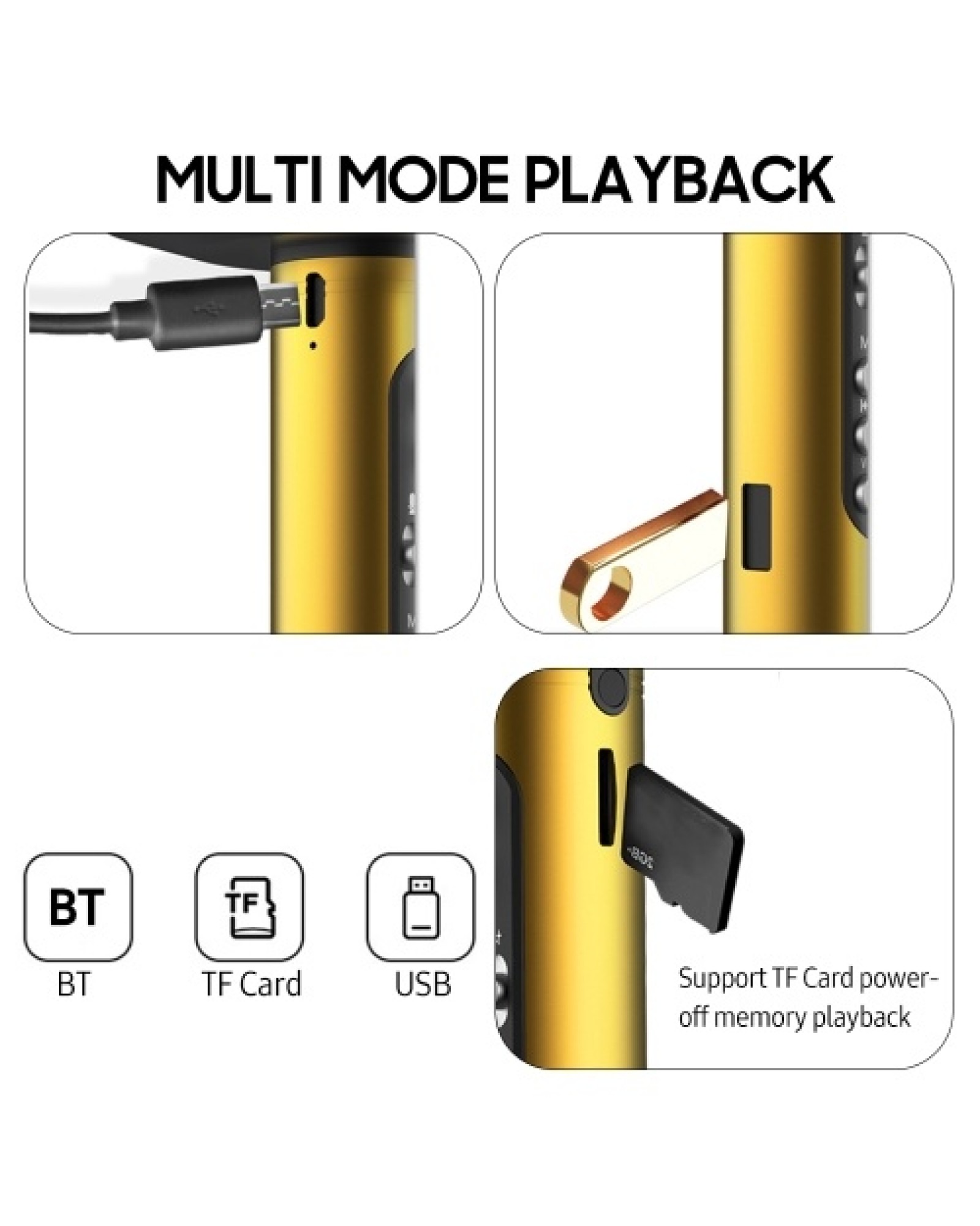 Wireless BT Karaoke Microphone Portable Handheld Mic Speaker Machine