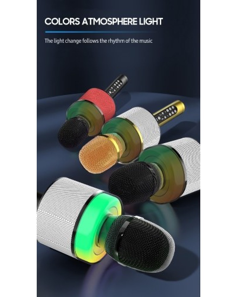 Wireless BT Karaoke Microphone Portable Handheld Mic Speaker Machine
