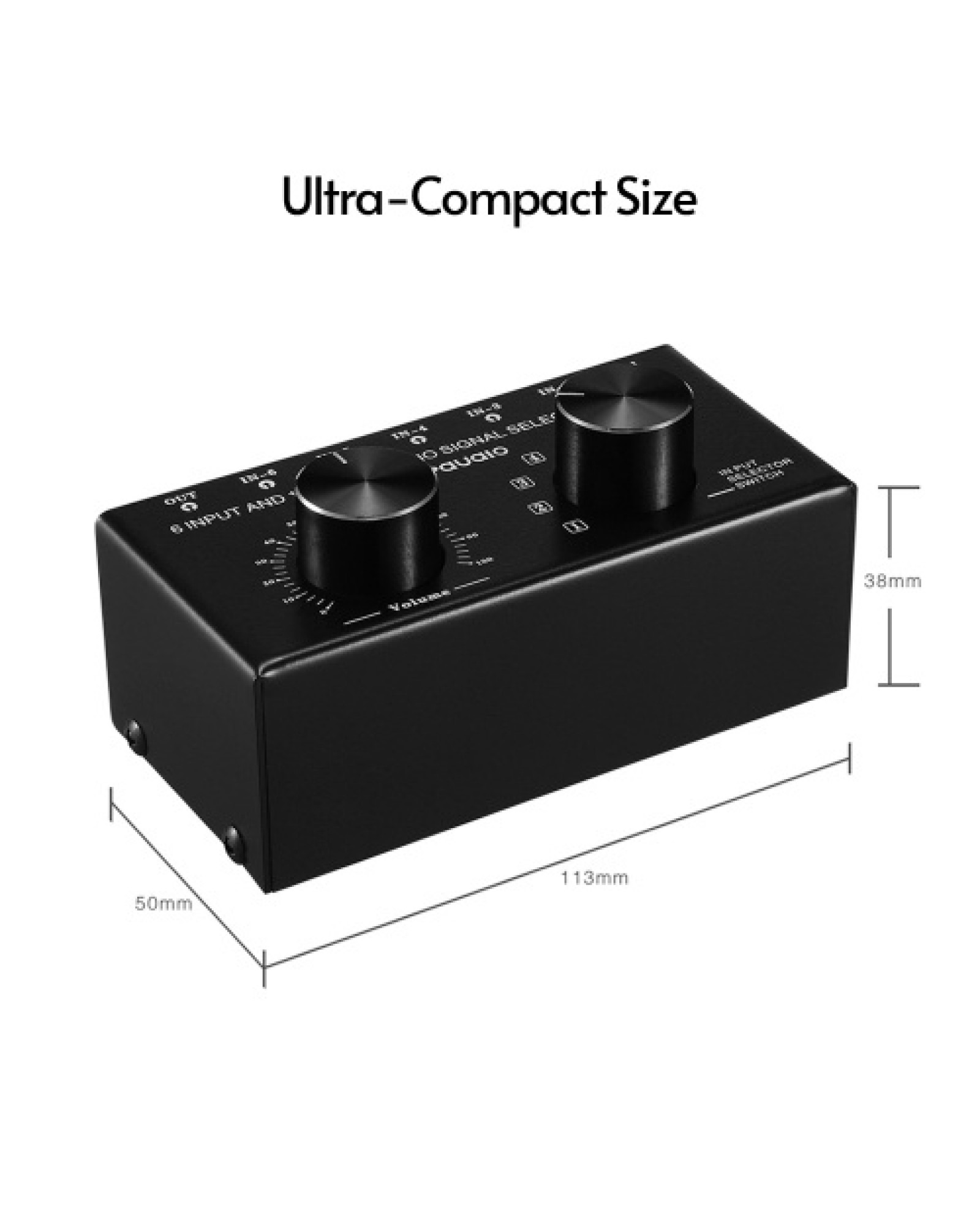 6-In-1-Out Audio Switcher Audio Signal Selector Box Splitter Distributor with Volume Control RCA Jacks