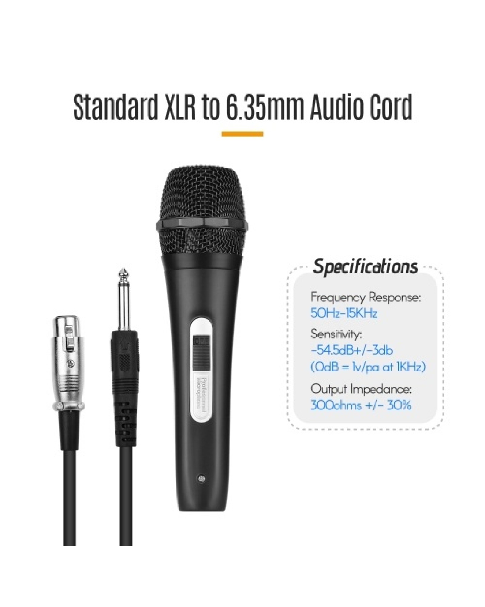 Handheld Wired Dynamic Microphone Mic XLR Cable 6.35mm Plug