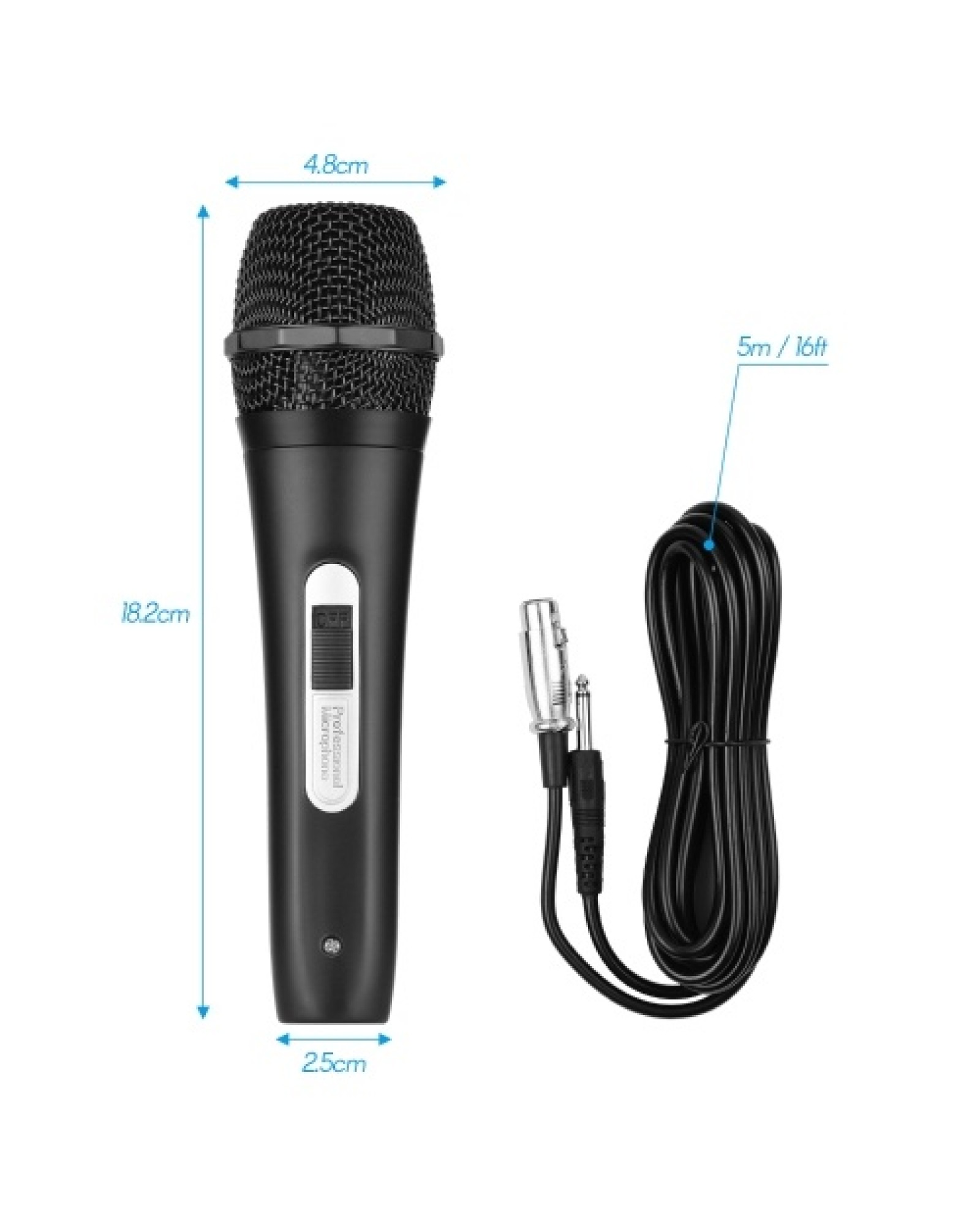 Handheld Wired Dynamic Microphone Mic XLR Cable 6.35mm Plug