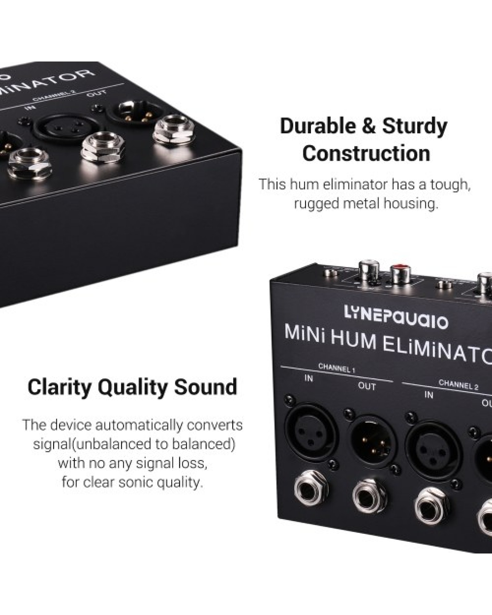 Compact Hum Eliminator Box 4 Channel Passive Buzz Destroyer Noise Canceller