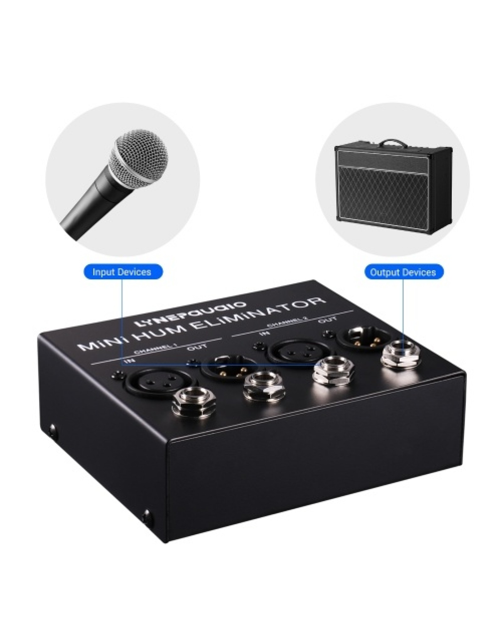 Compact Hum Eliminator Box 4 Channel Passive Buzz Destroyer Noise Canceller