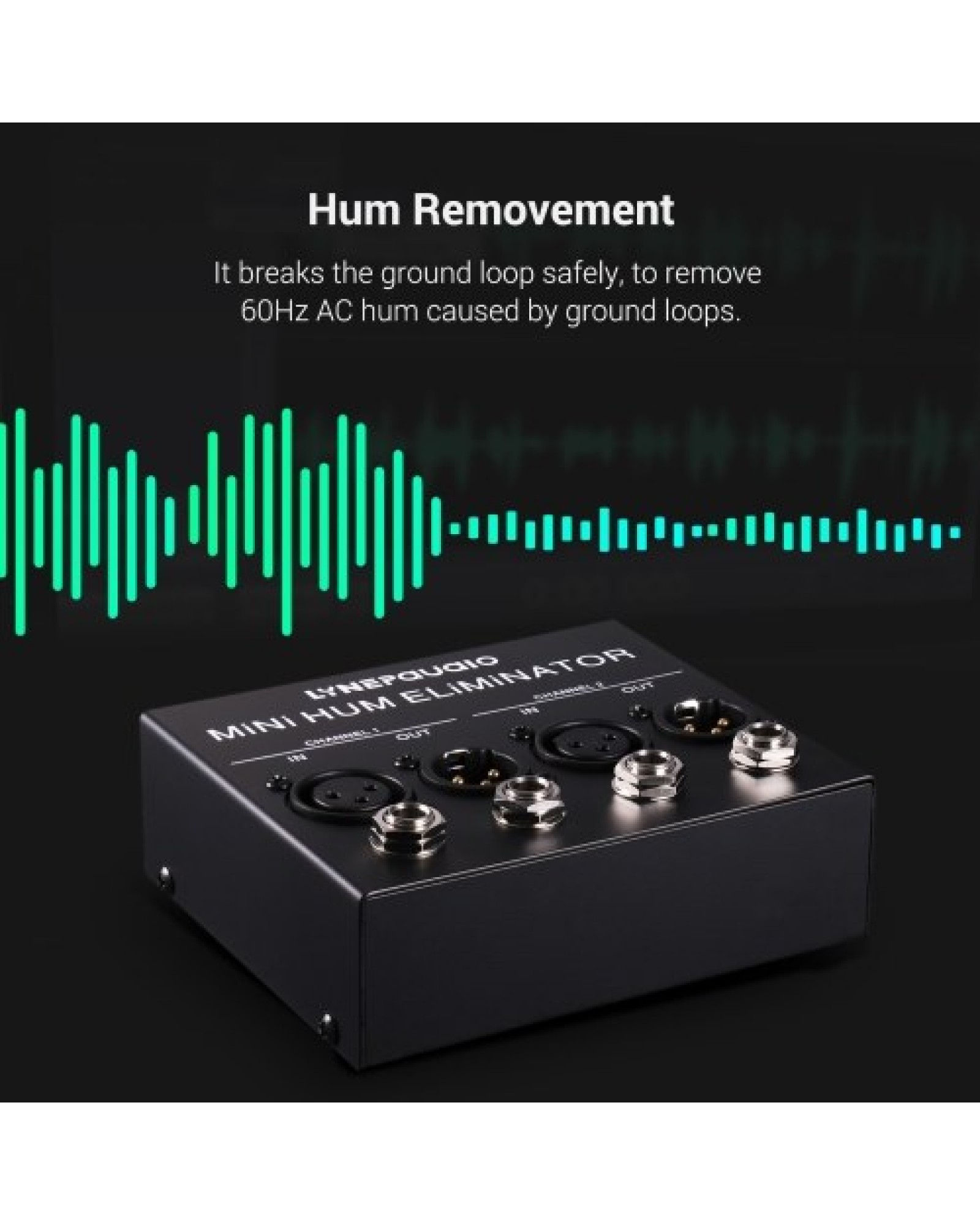 Compact Hum Eliminator Box 4 Channel Passive Buzz Destroyer Noise Canceller