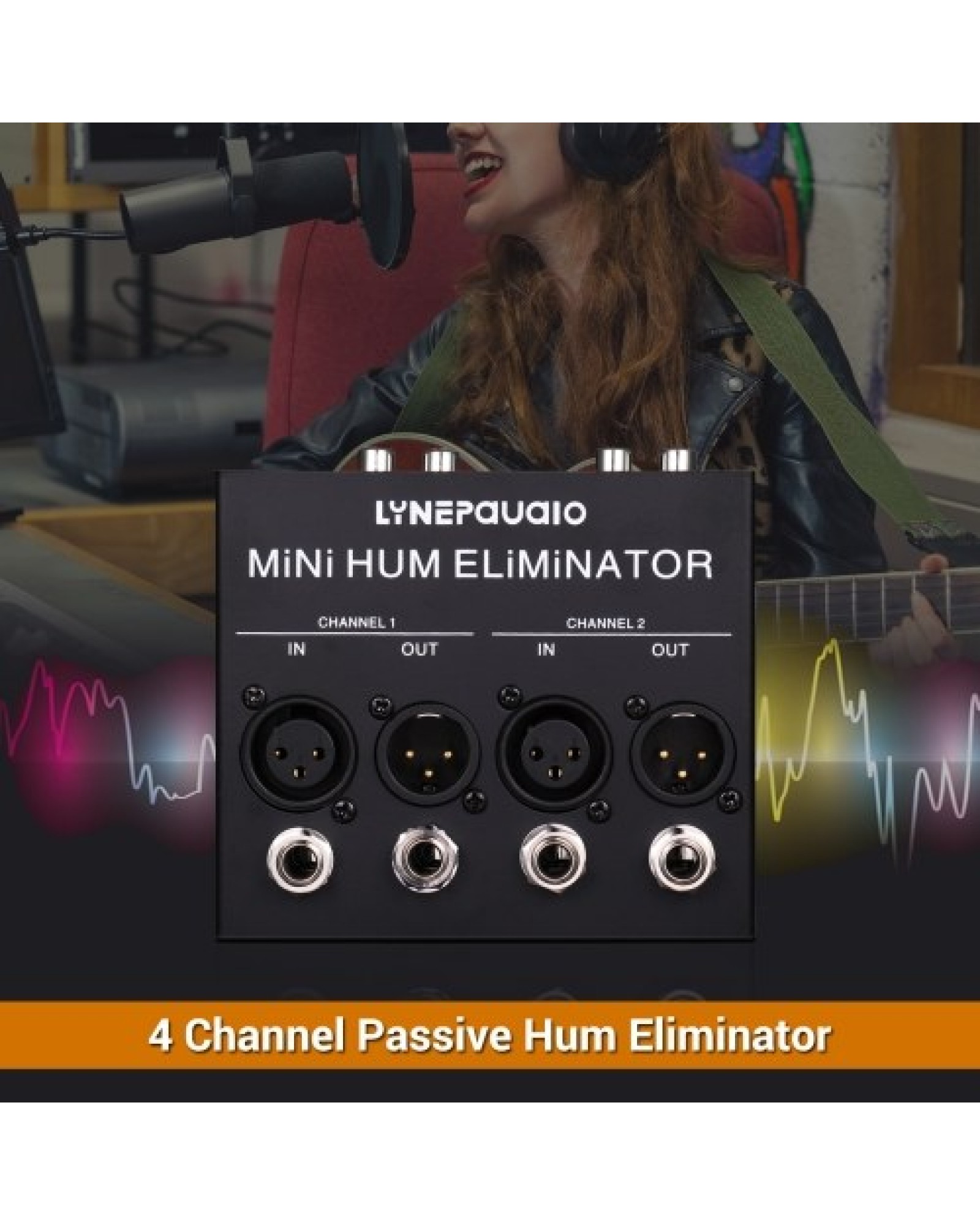 Compact Hum Eliminator Box 4 Channel Passive Buzz Destroyer Noise Canceller