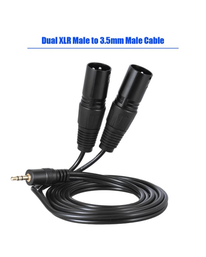 1.5m/ 5ft Audio Cable Cord Dual XLR Male to 3.5mm Male Plug