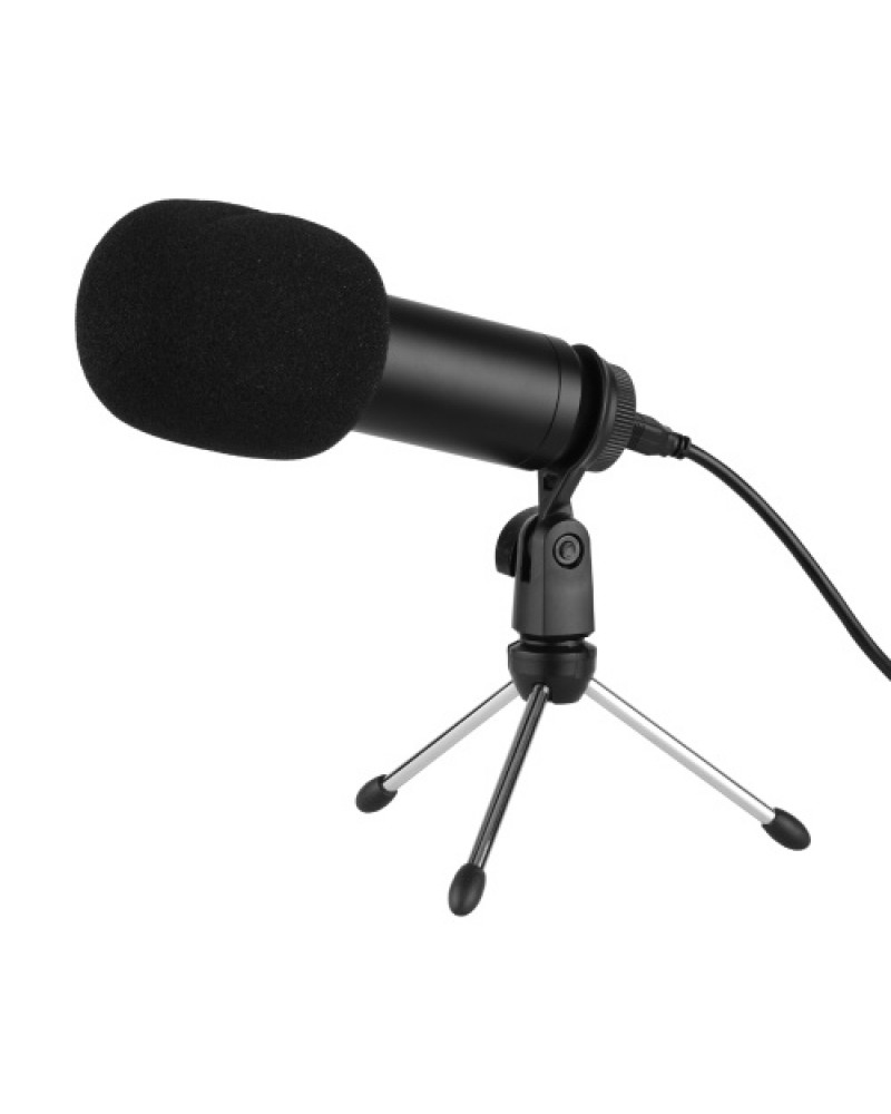 USB Condenser Microphone Set with Foldable Mic Tripod USB Power Cord Foam Wind Muff