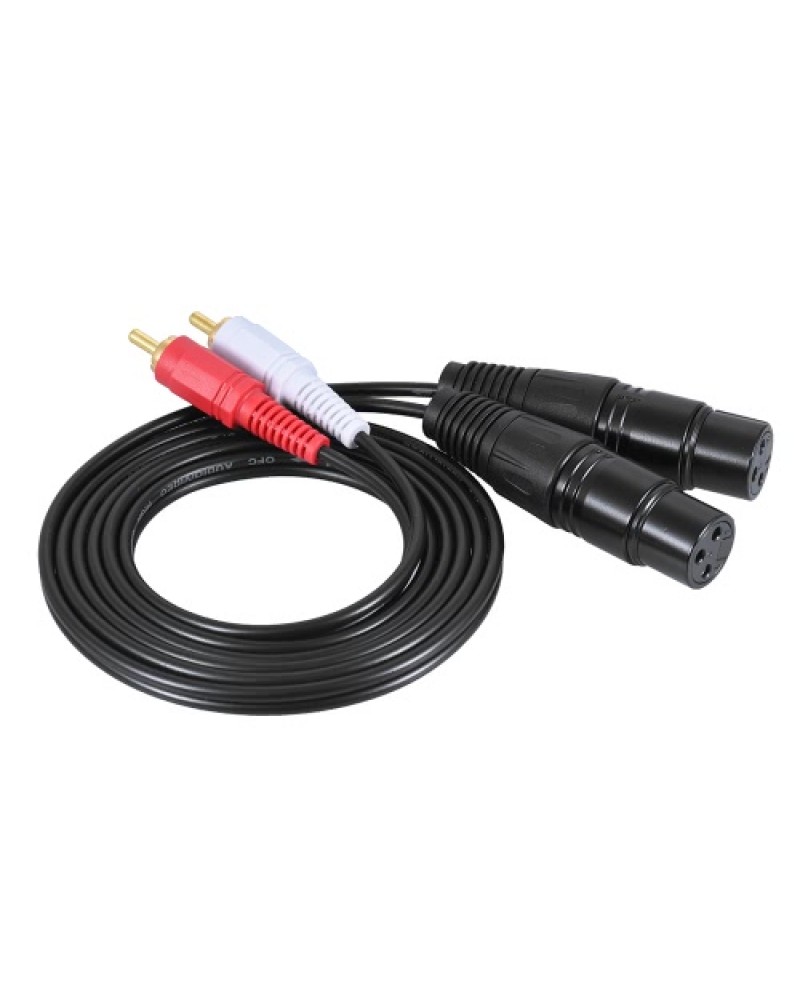 1.5m/ 5ft Stereo Audio Cable Cord Dual XLR Female to Dual RCA Male Plug for Mixer Mixing Console Microphone Amplifier