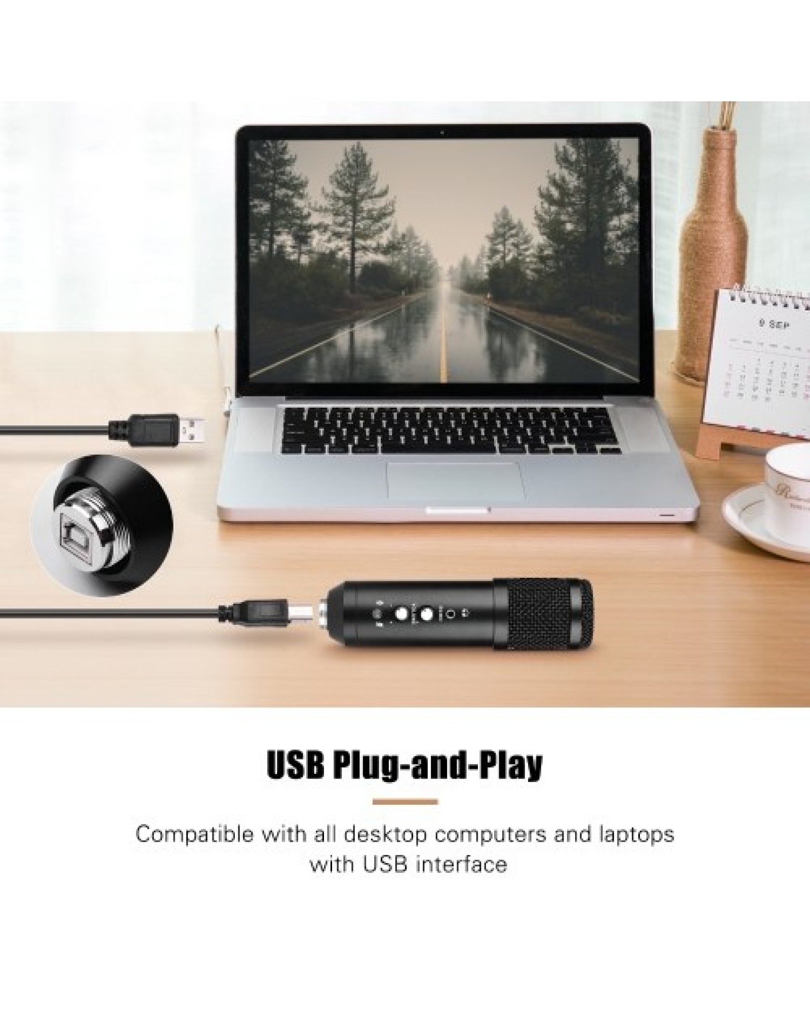 Studio Recording USB Condenser Microphone Mic Kit