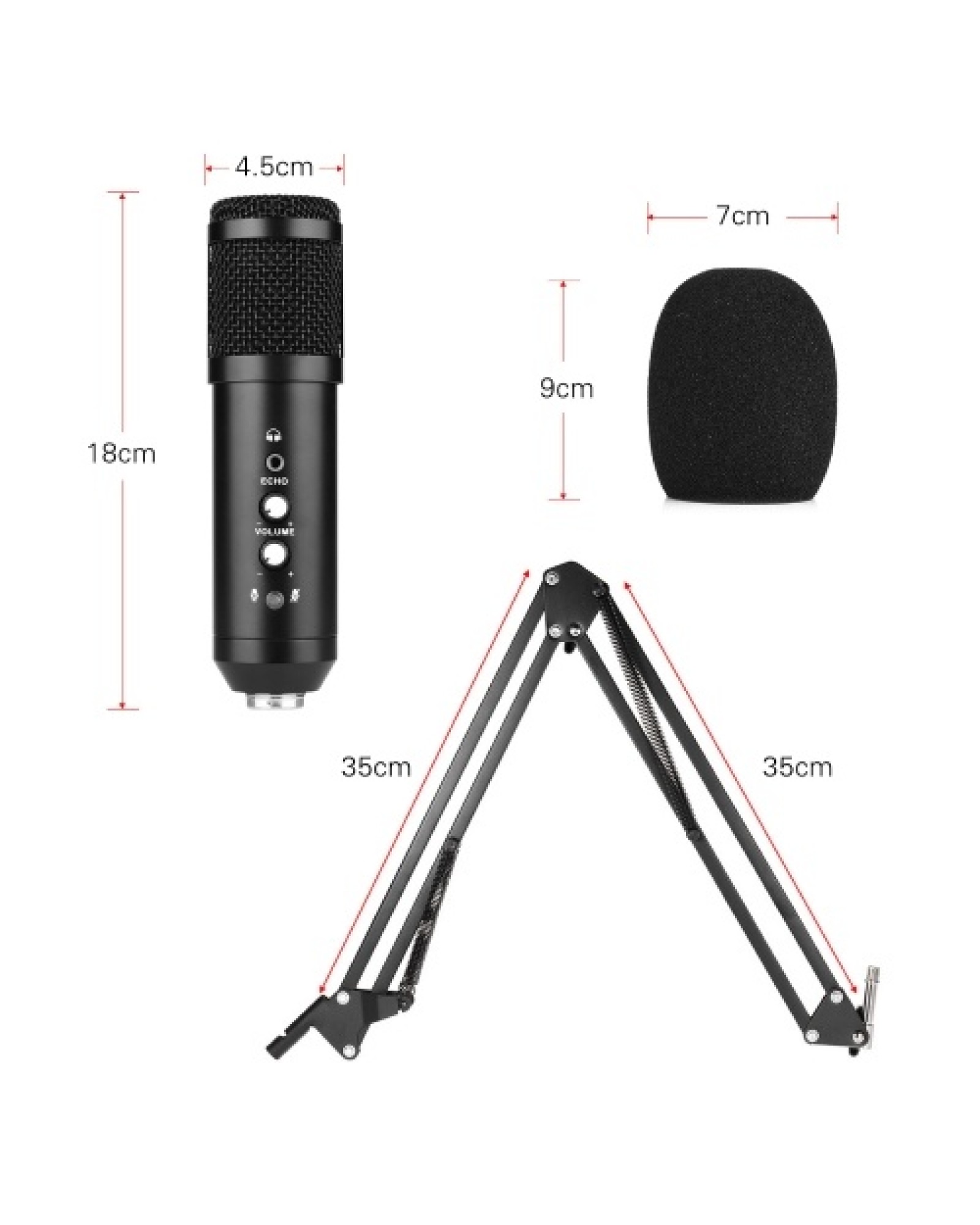 Studio Recording USB Condenser Microphone Mic Kit
