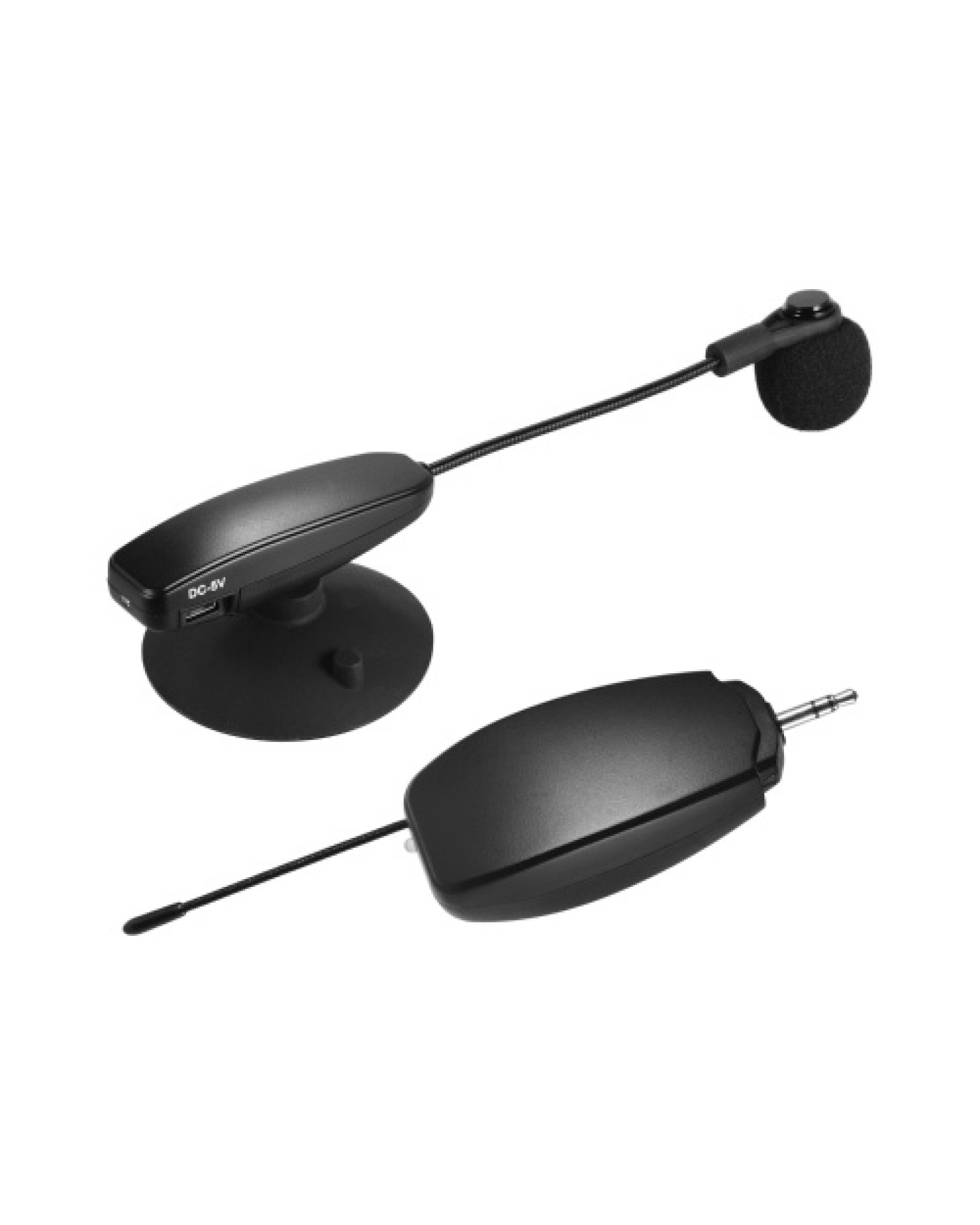 Wireless UHF Microphone System 1 Transmitter and 1 Receiver Musical Instrument Wearable Clip Condenser Mic