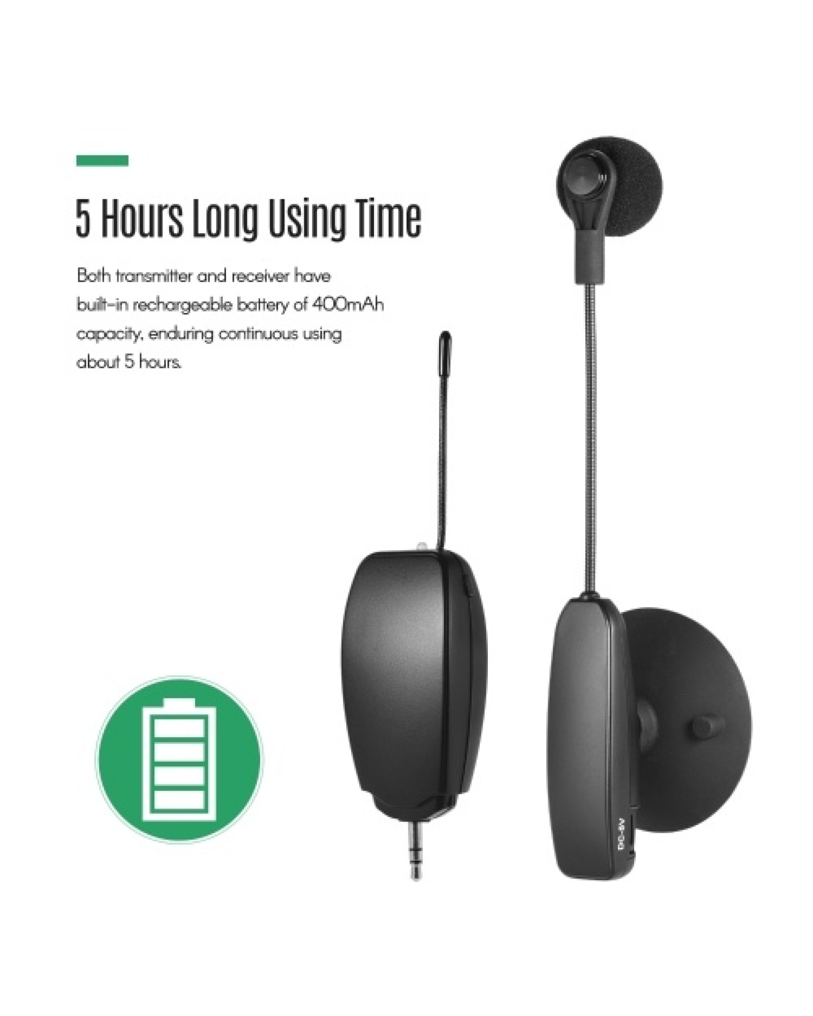 Wireless UHF Microphone System 1 Transmitter and 1 Receiver Musical Instrument Wearable Clip Condenser Mic