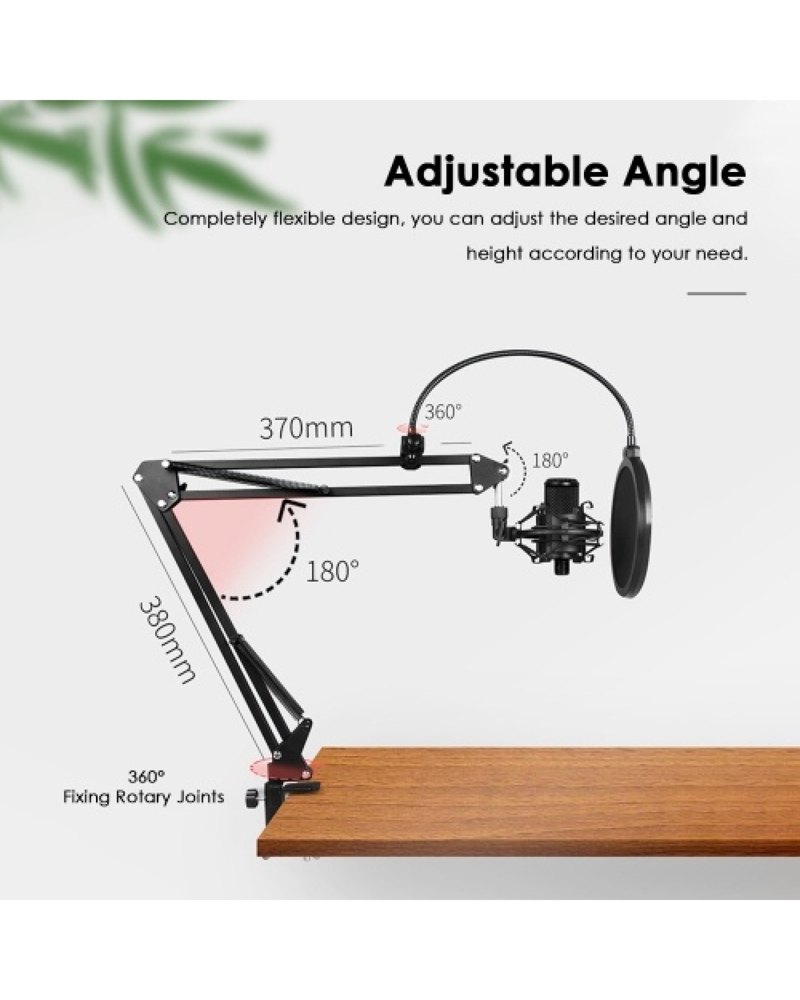 D8 Mic Stand Adjustable Microphone Suspension Arm Stand