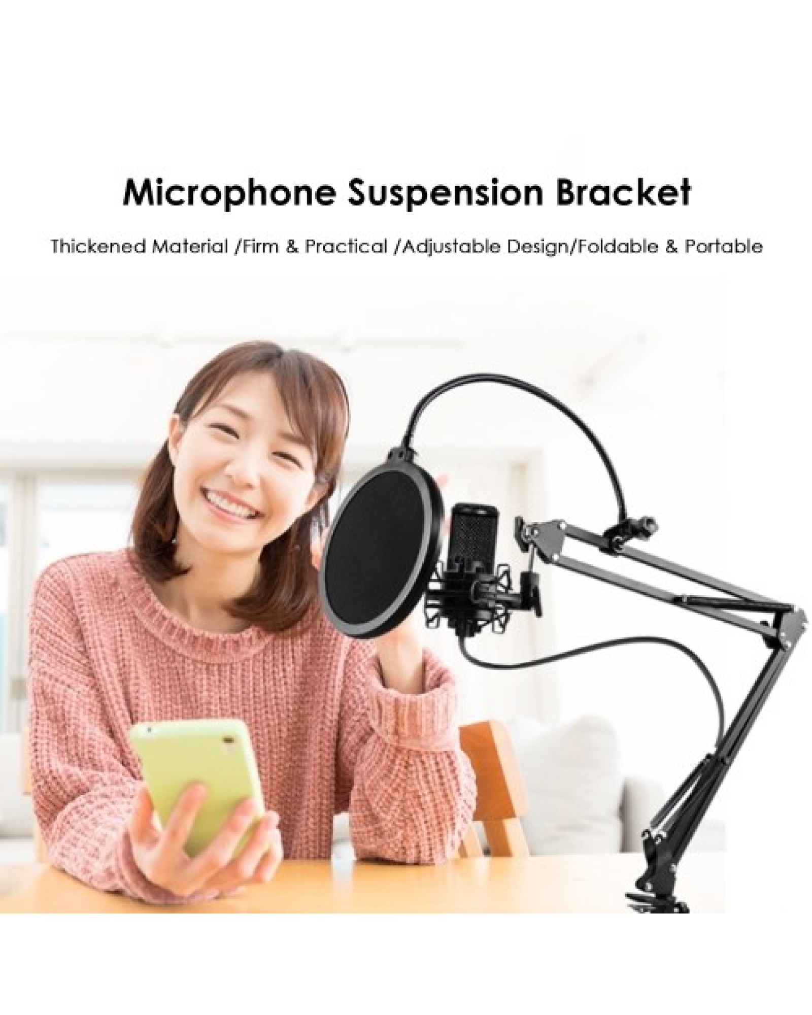 D8 Mic Stand Adjustable Microphone Suspension Arm Stand