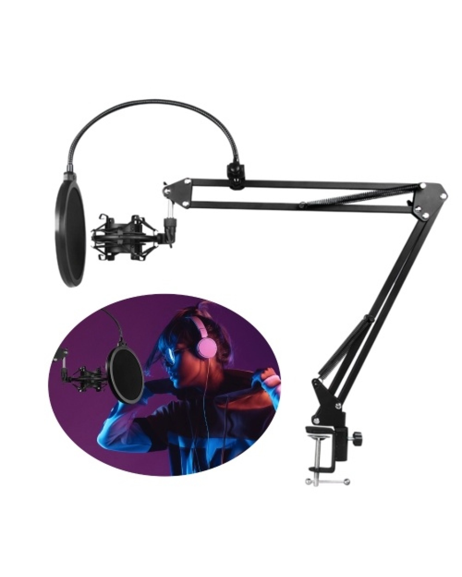 D8 Mic Stand Adjustable Microphone Suspension Arm Stand