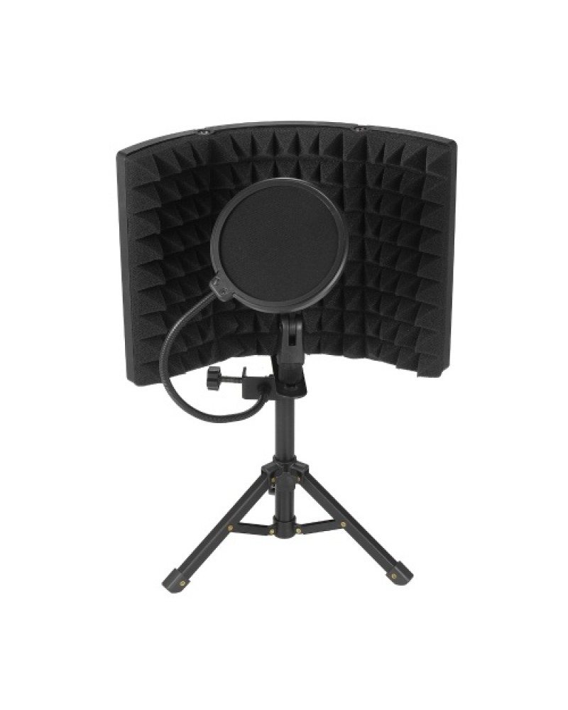 Microphone Isolation Screen with High-Density Absorbing Sponge 3-Panel Foldable Windshield Mini Wind Screen Board Sound Insulati