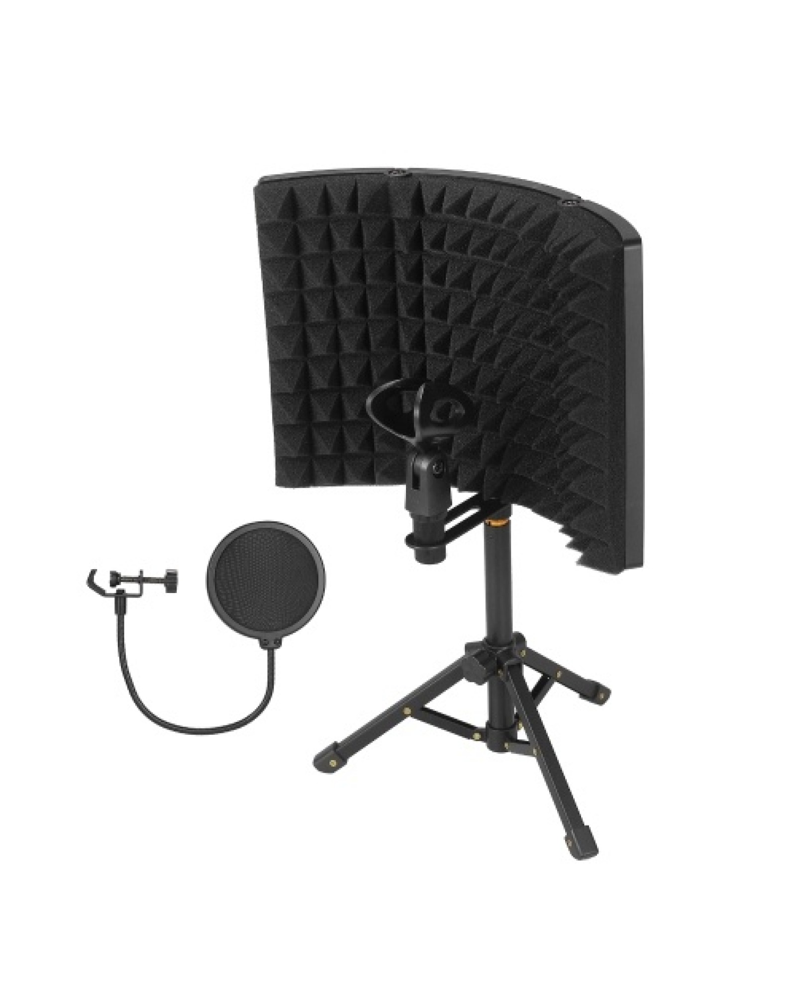 Microphone Isolation Screen with High-Density Absorbing Sponge 3-Panel Foldable Windshield Mini Wind Screen Board Sound Insulati