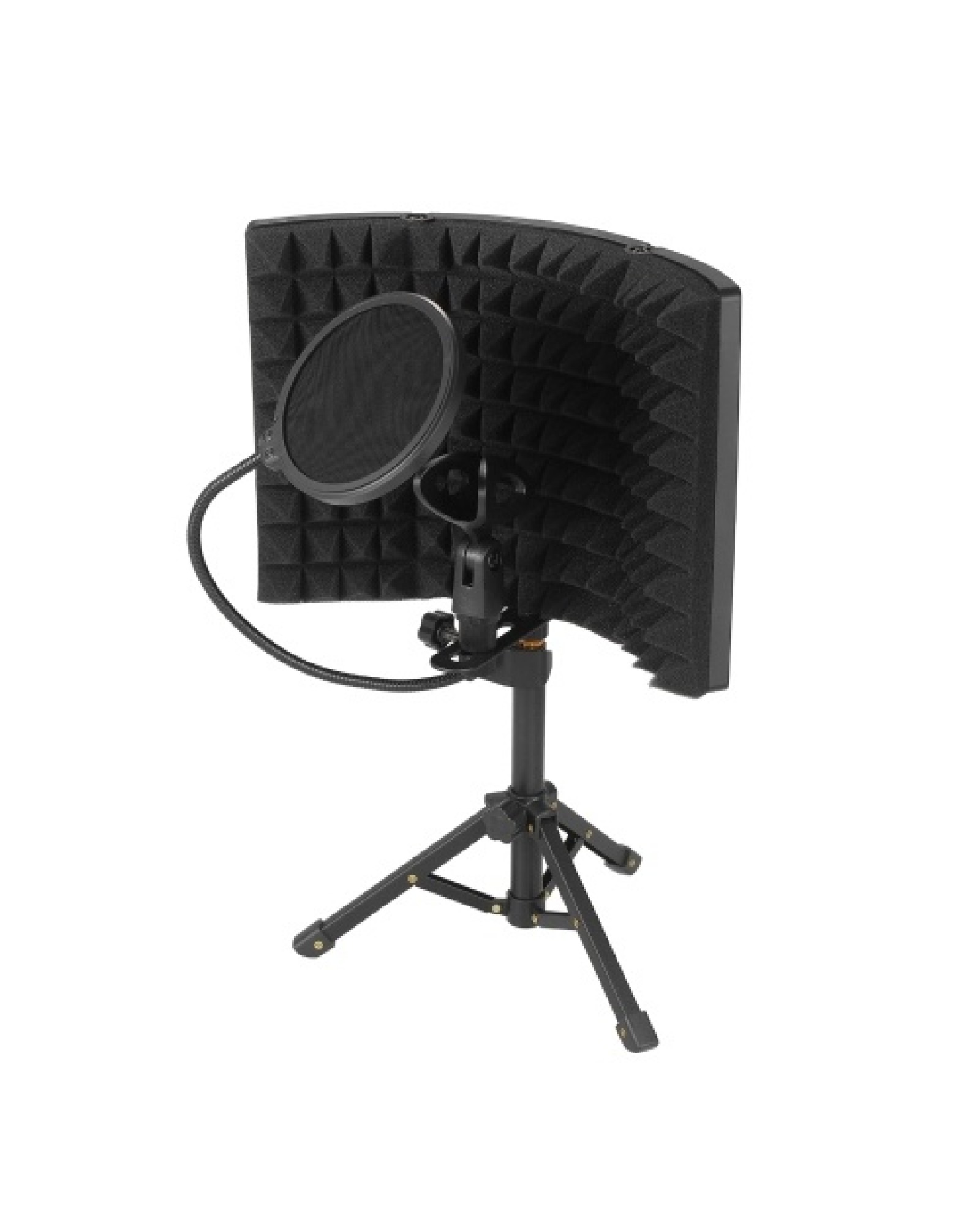 Microphone Isolation Screen with High-Density Absorbing Sponge 3-Panel Foldable Windshield Mini Wind Screen Board Sound Insulati