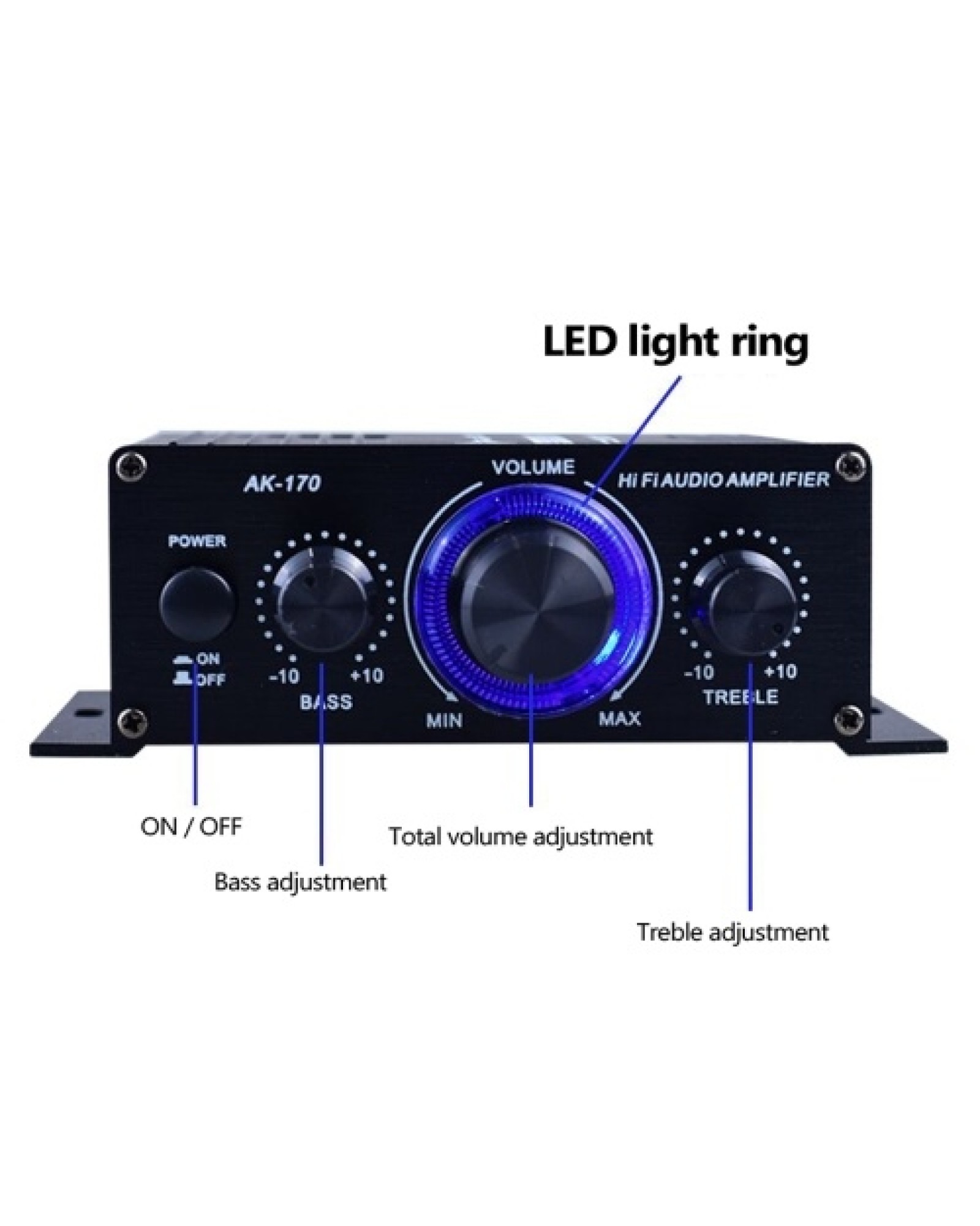 AK170 Mini Audio Power Amplifier Portable Sound Amplifier Speaker Amp for Car and Home