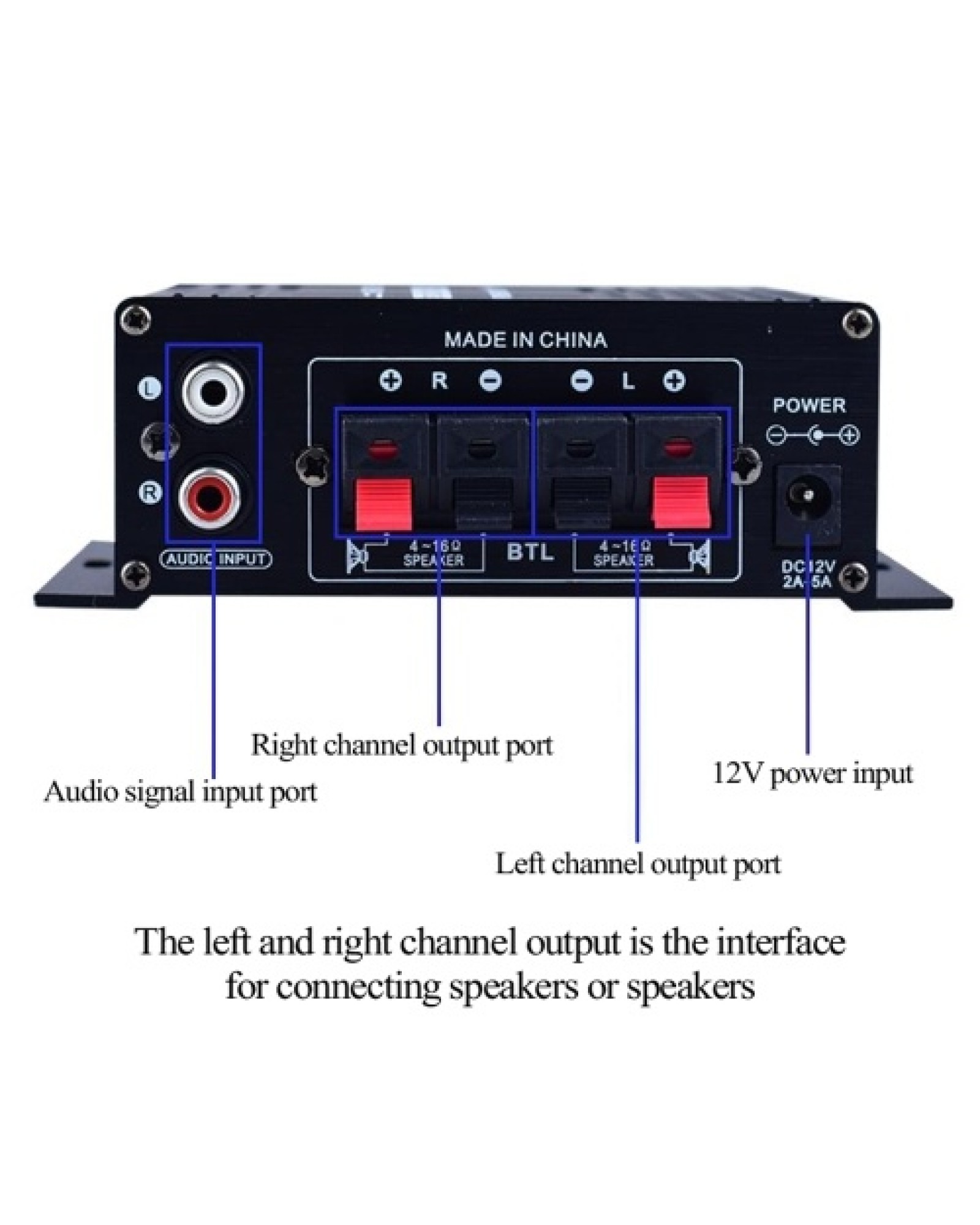 AK170 Mini Audio Power Amplifier Portable Sound Amplifier Speaker Amp for Car and Home