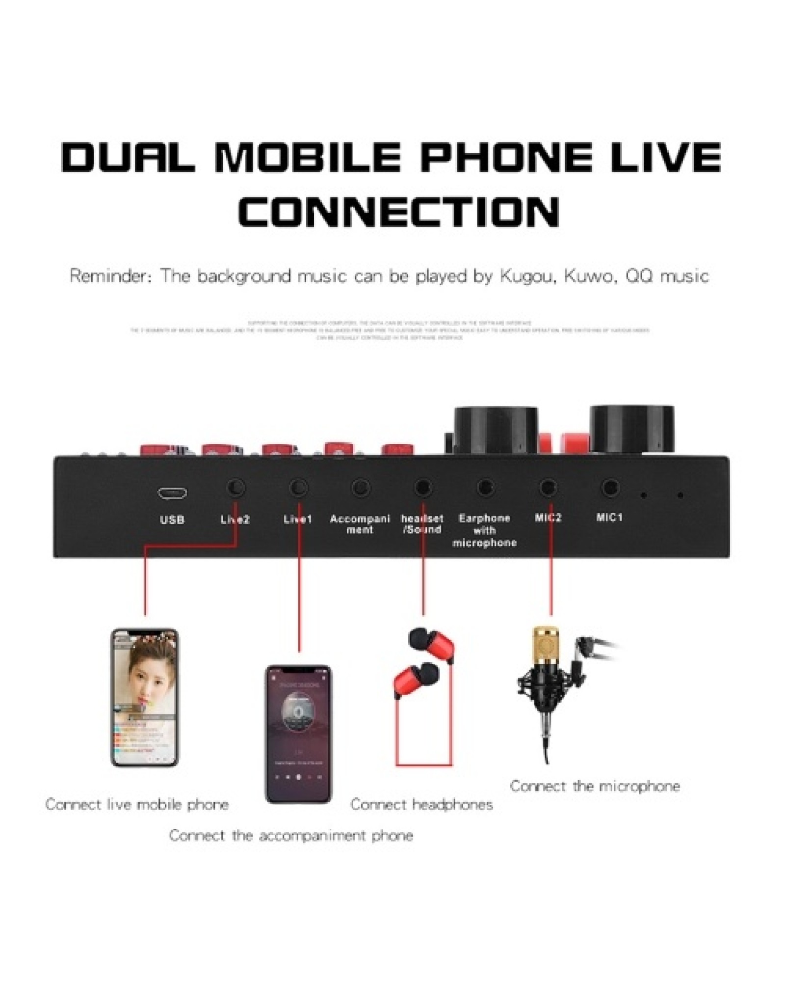 R8 Voice Changer Sound Mixer Board For Live Sound Card Multiple Sound Effects Audio Mixer Singing Equipment
