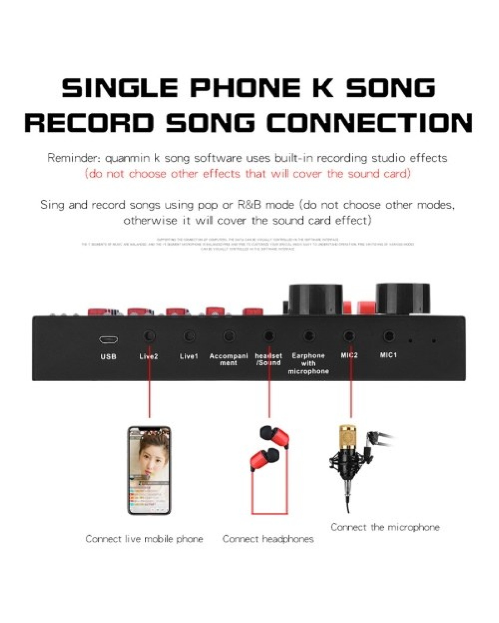 R8 Voice Changer Sound Mixer Board For Live Sound Card Multiple Sound Effects Audio Mixer Singing Equipment