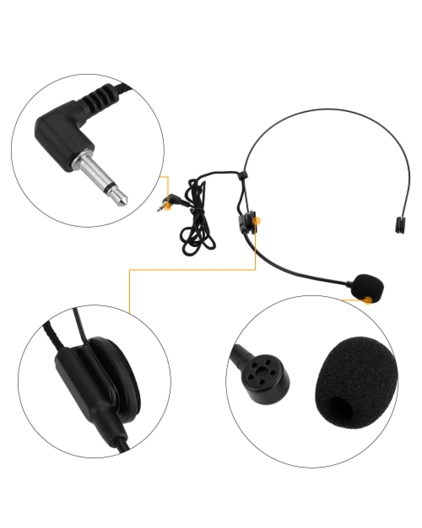 Uni-Directional Head-mounted Headworn Headset Microphone