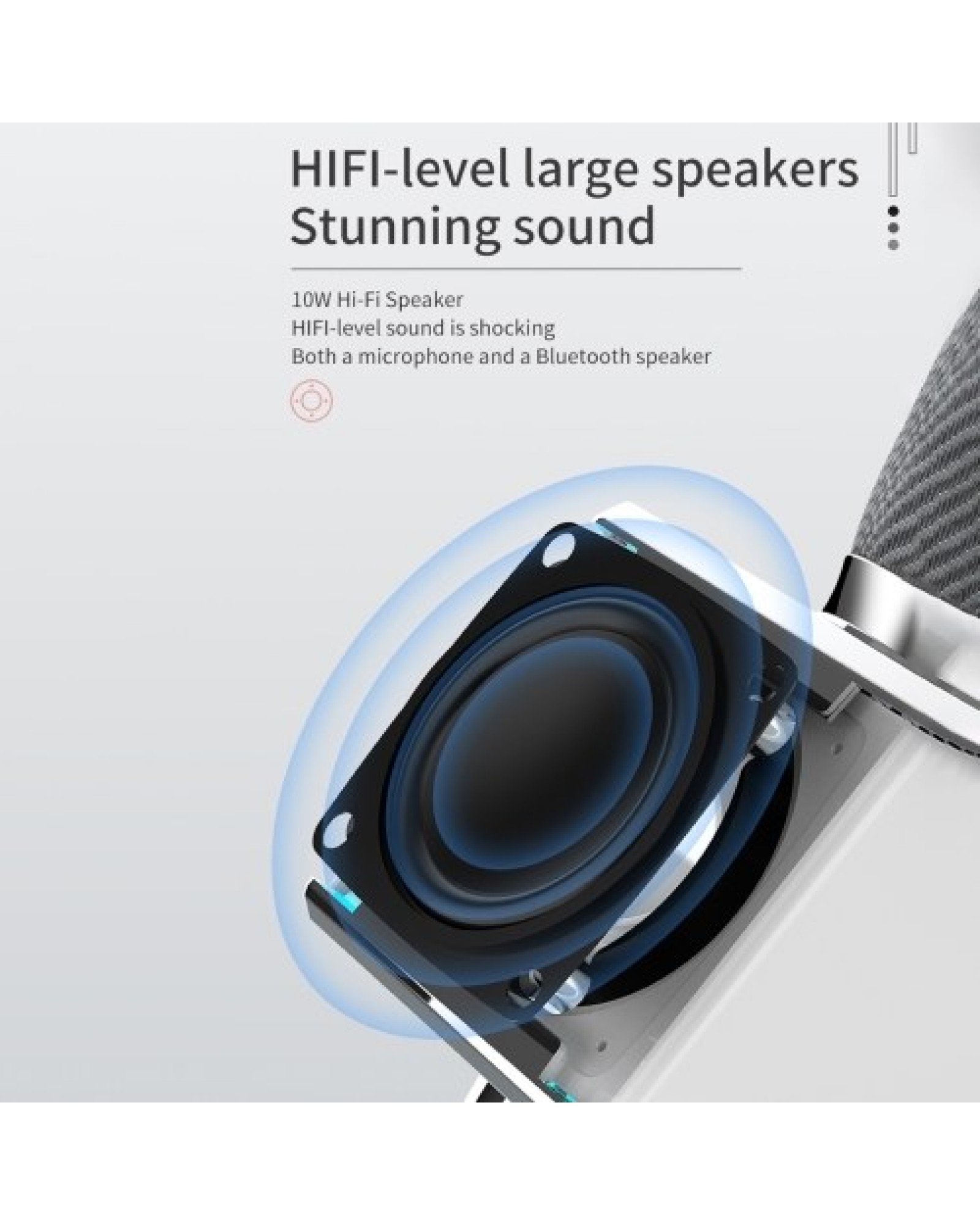 Wireless Microphone for Singing Recording LED Lights Handheld BT Microphones