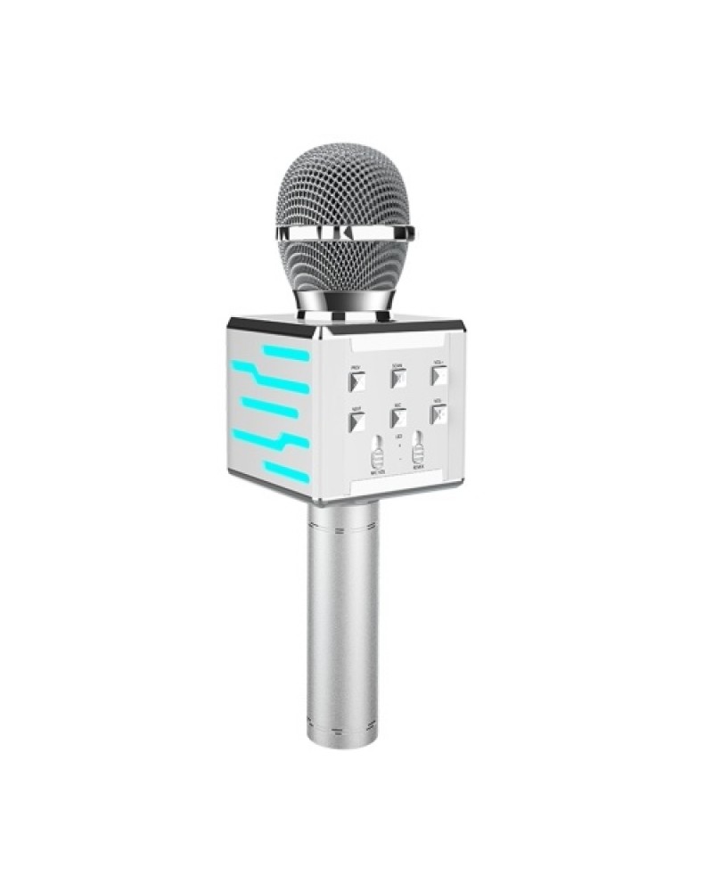 Wireless Microphone for Singing Recording LED Lights Handheld BT Microphones