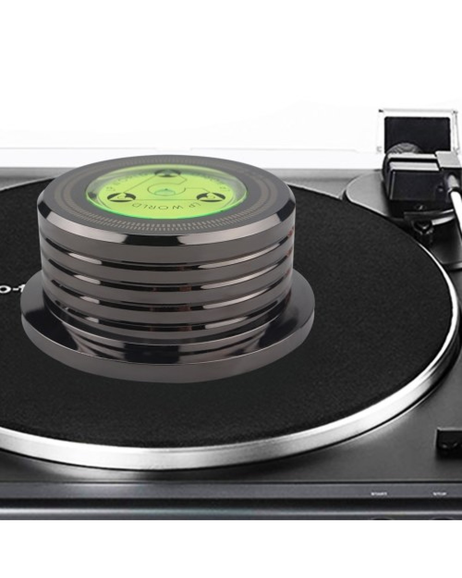 Record Weight Stabilizer 50Hz Bubble Level Speed Detection Turntable LP Disc Stabilizer Clamp for Vinyl Record Player