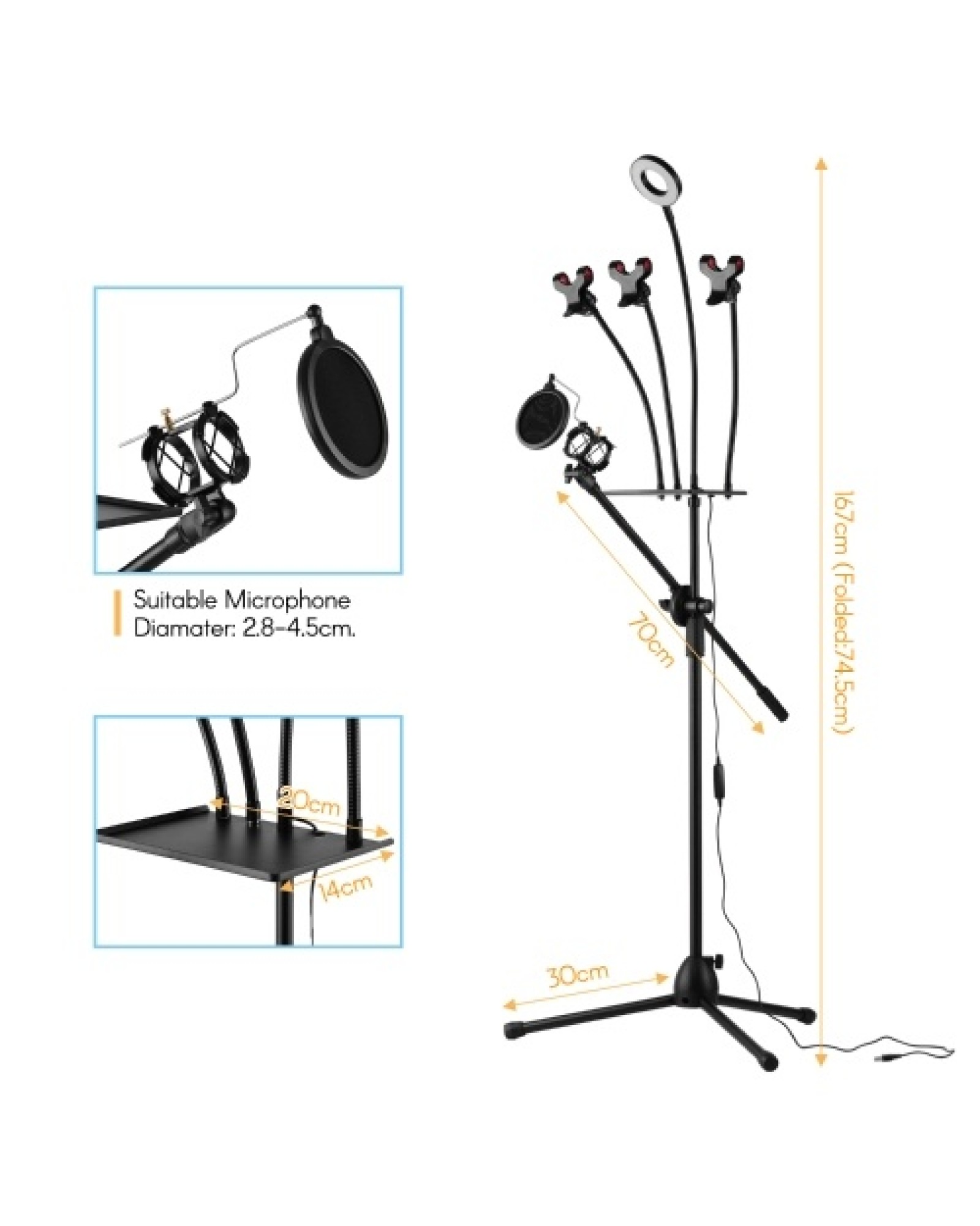 Streaming Microphone Tripod Stand