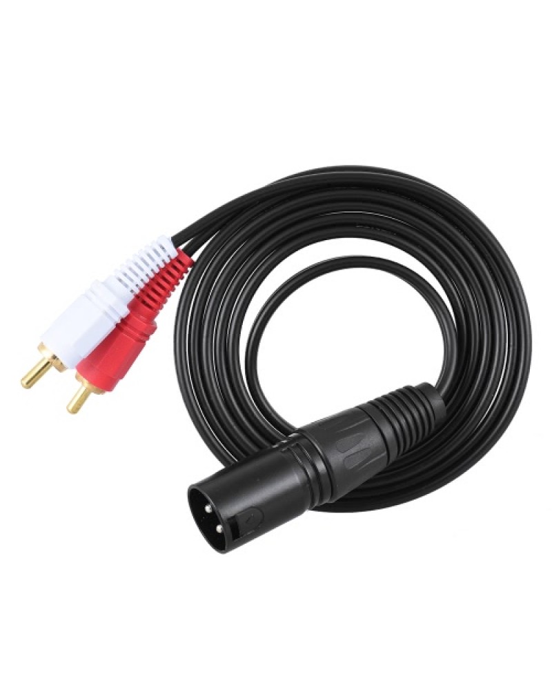 1.5m/ 5ft Stereo Audio Splitter Patch Y Cable Cord 1 XLR Male to 2 RCA Male Plug