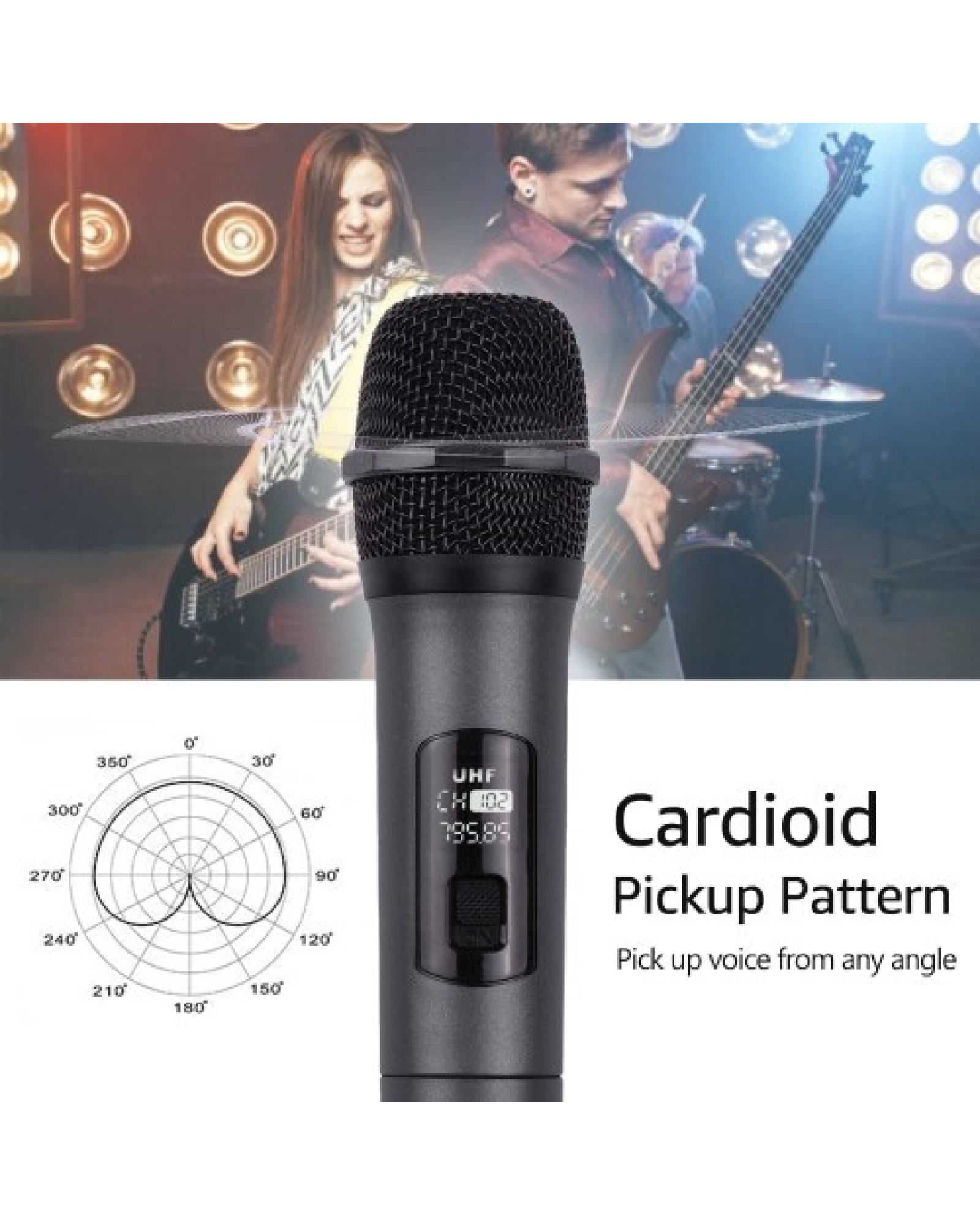 Handheld Wireless Microphone UHF Dynamic Mic
