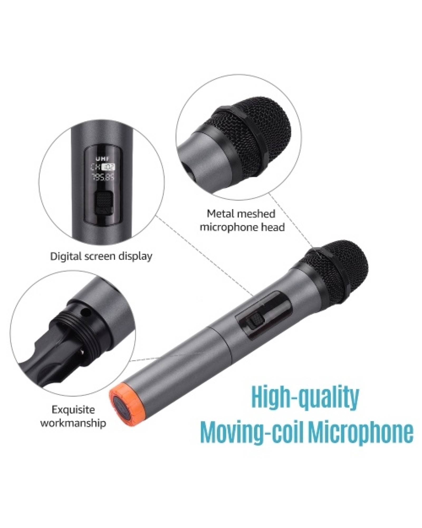 Handheld Wireless Microphone UHF Dynamic Mic