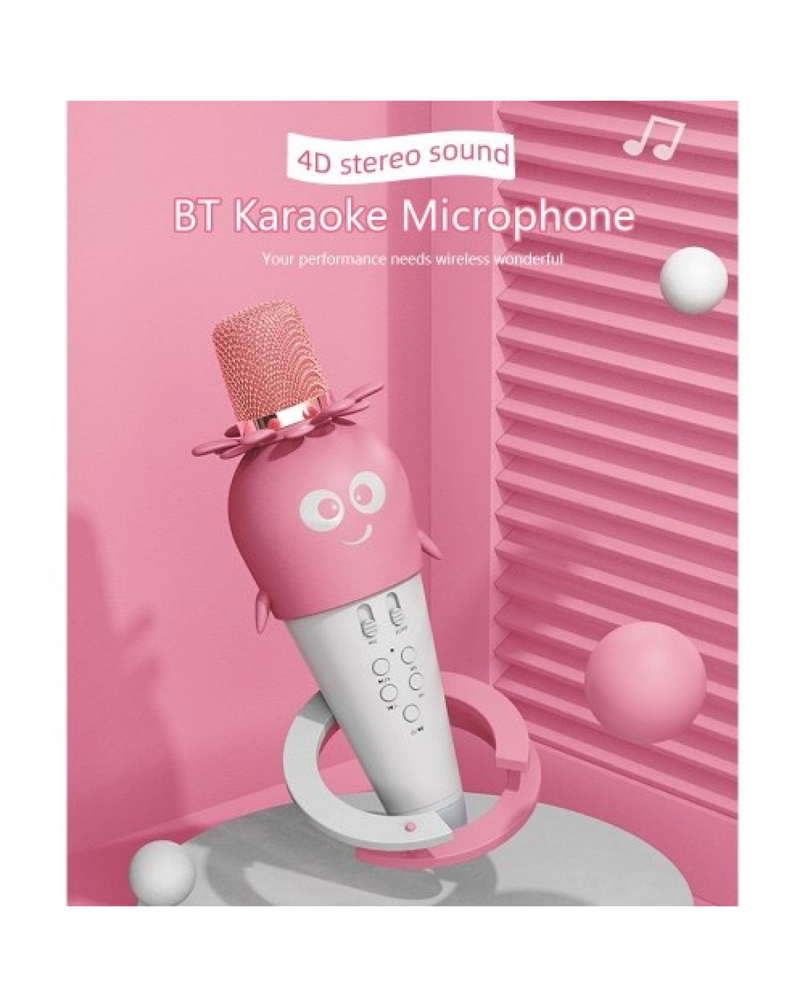 Wirelessly BT Karaoke Microphone for Kids