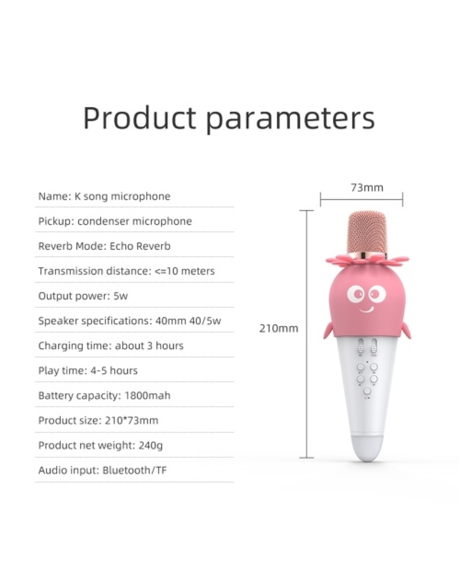 Wirelessly BT Karaoke Microphone for Kids