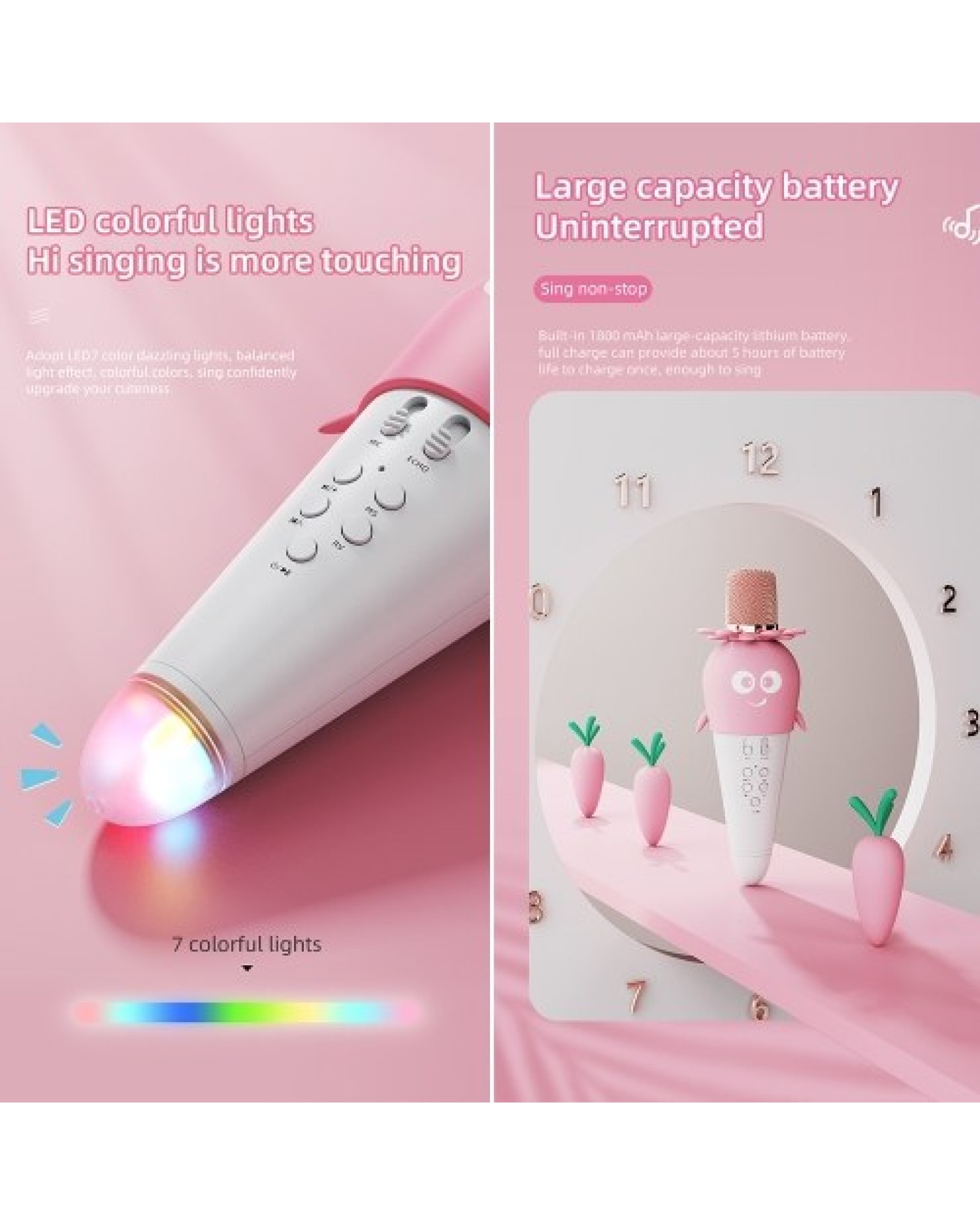 Wirelessly BT Karaoke Microphone for Kids