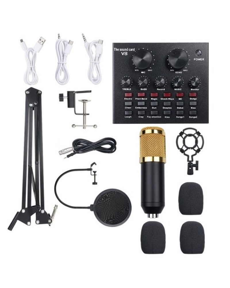 Multi-functional Live Sound Card + Microphone Kit
