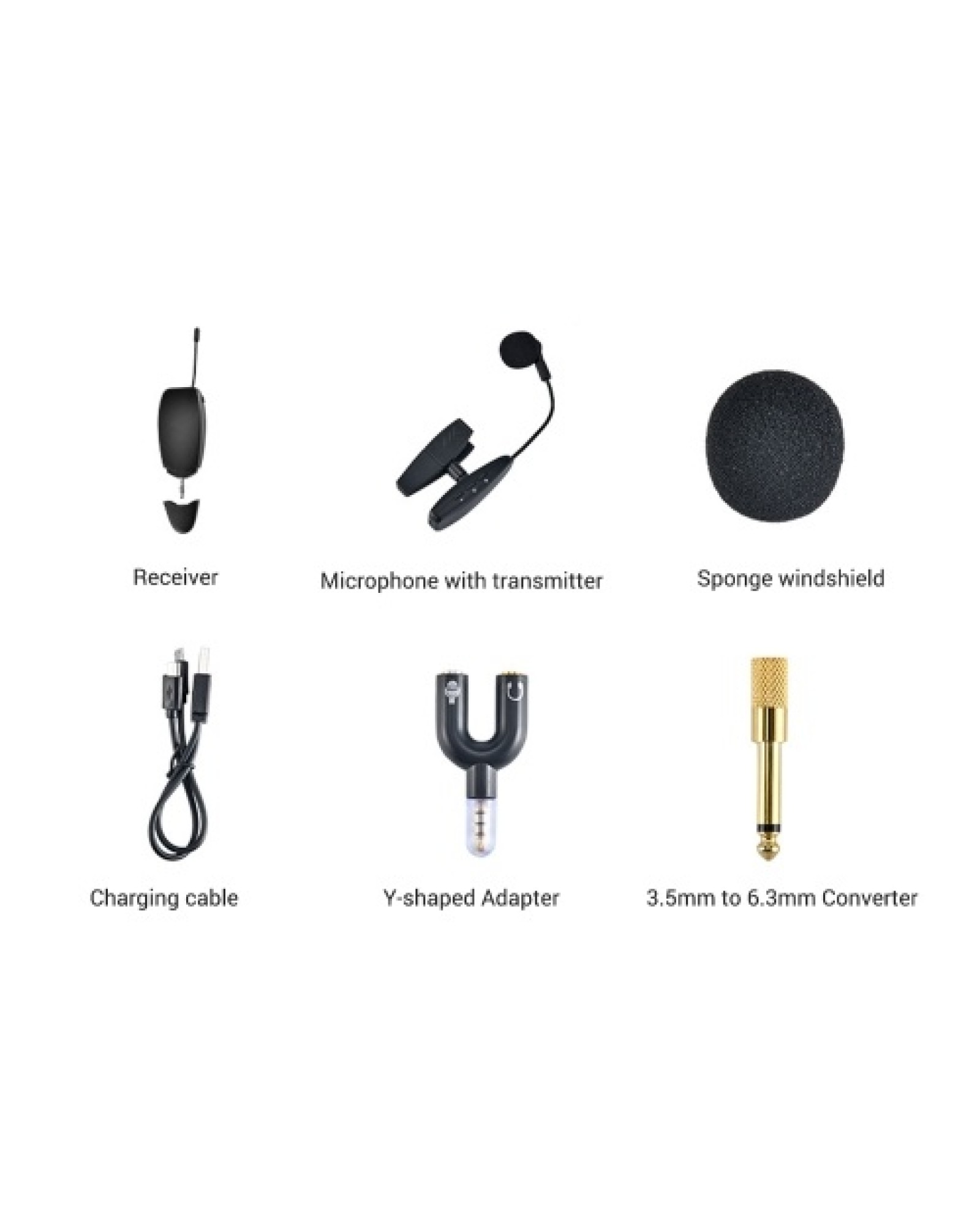 UHF Wireless Cardioid Condenser Microphone Clip-on Musical Instrument Mic for Saxophone Trumpets Clarinet