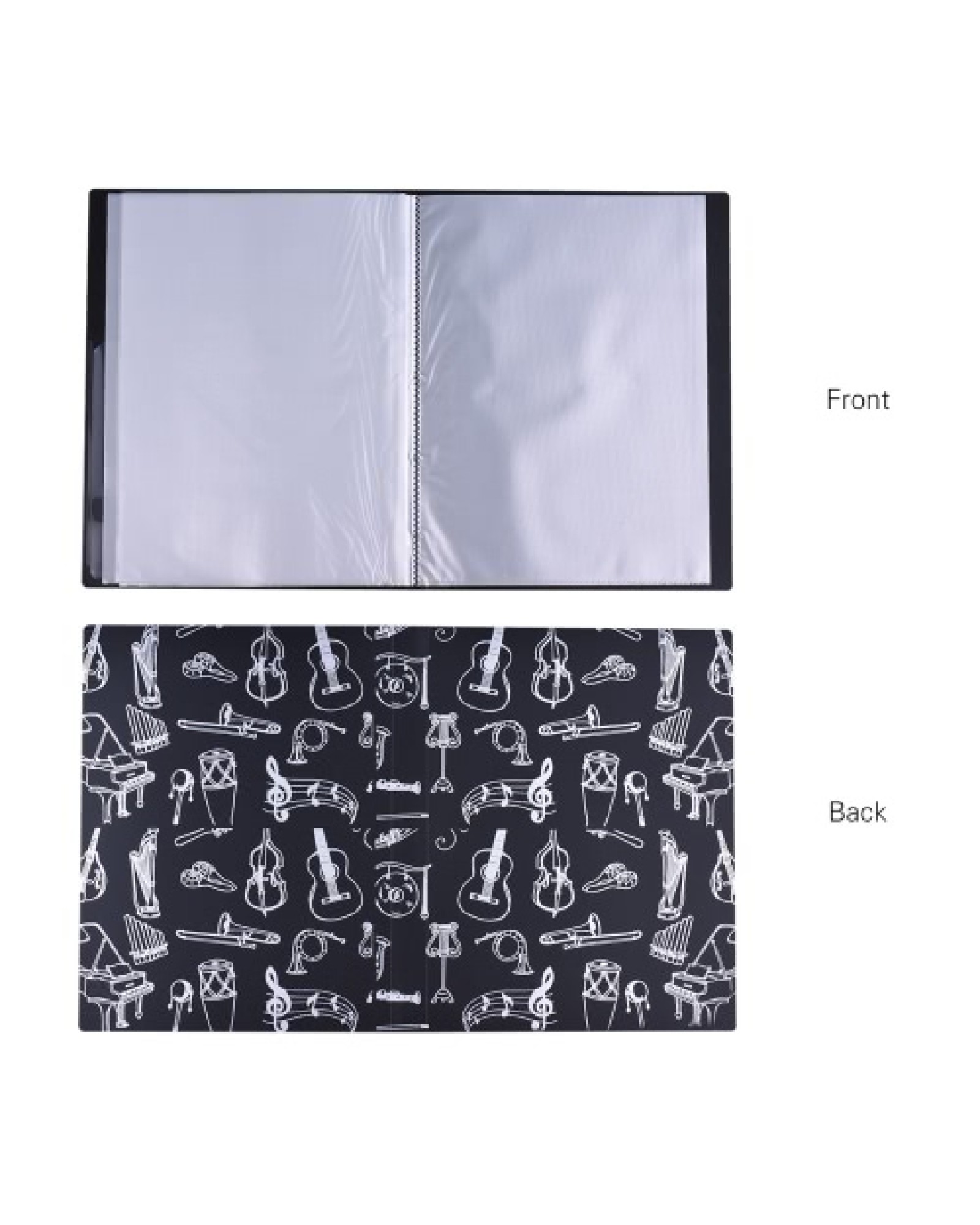 Music Sheet Score File Paper Documents Storage Folder Holder Plastic A4 Size 40 Package Pockets