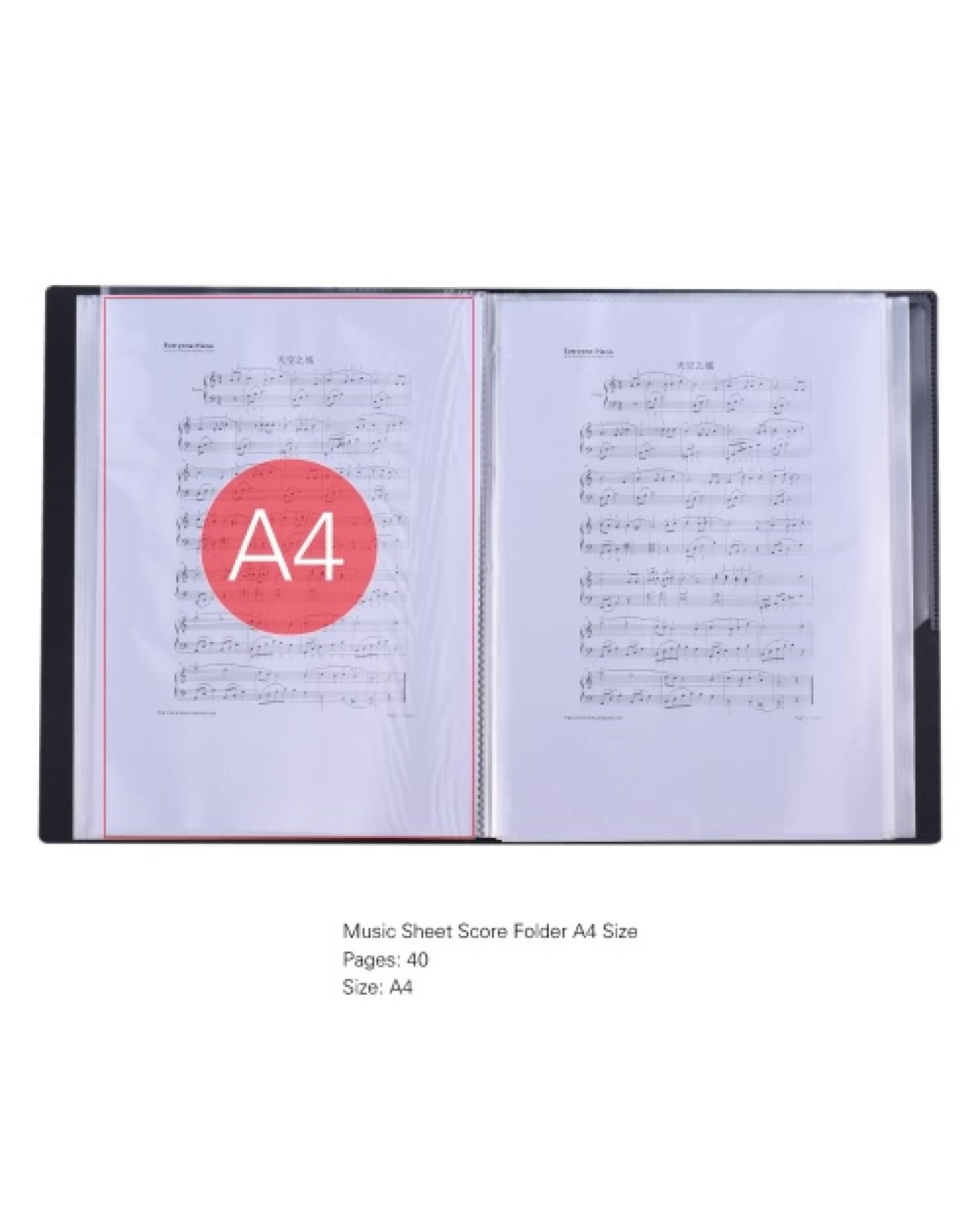 Music Sheet Score File Paper Documents Storage Folder Holder Plastic A4 Size 40 Package Pockets
