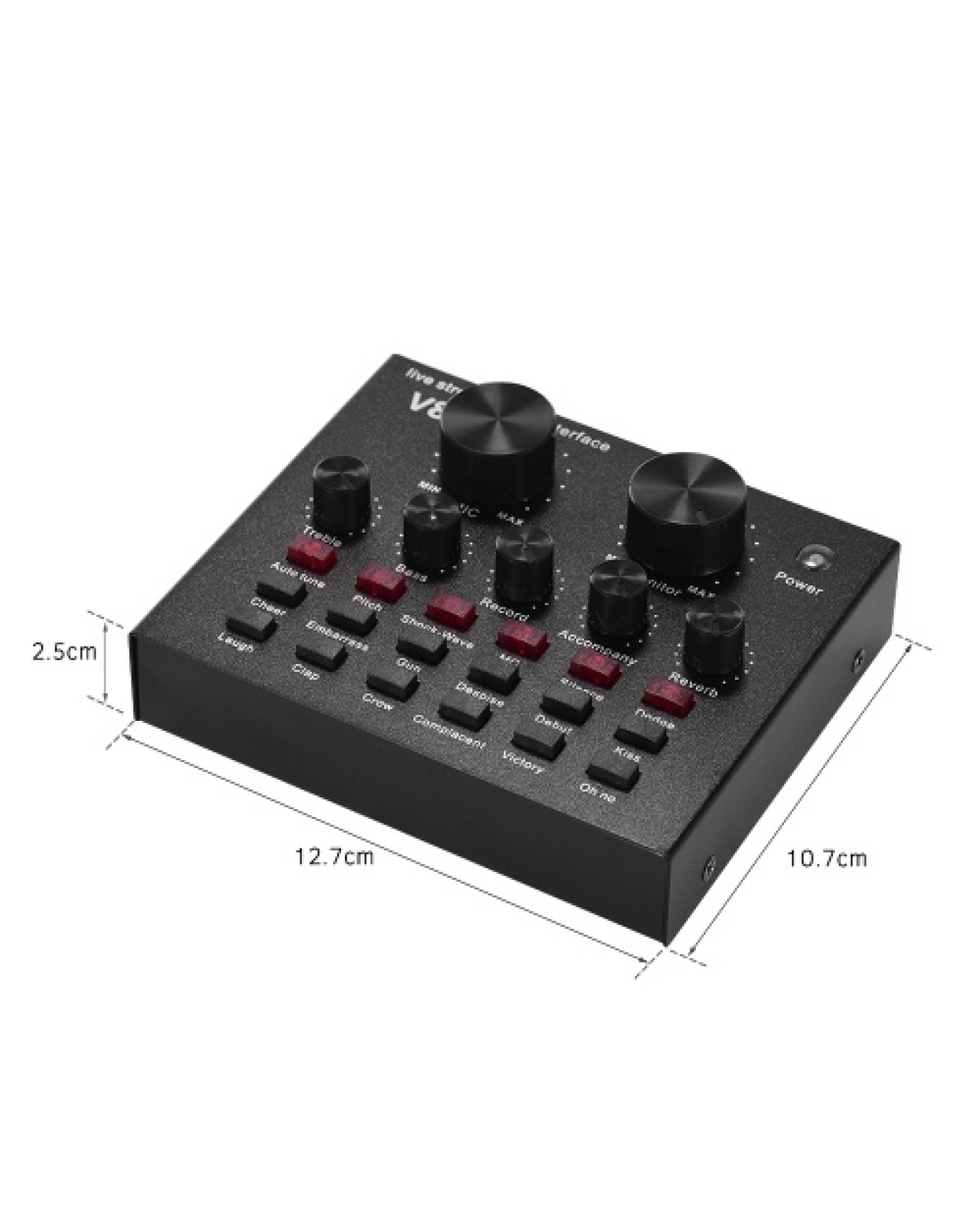 External Audio Mixing Sound Card USB Audio Interface with Multiple Sound Effects Built-in Rechargeable Battery +  Professional S