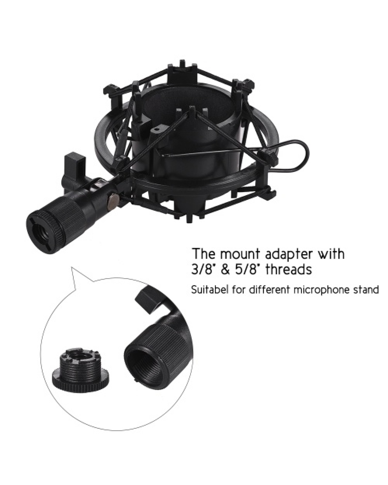 Univerdal Condenser Microphone Mic Shock Mount Holder Bracket Plastic