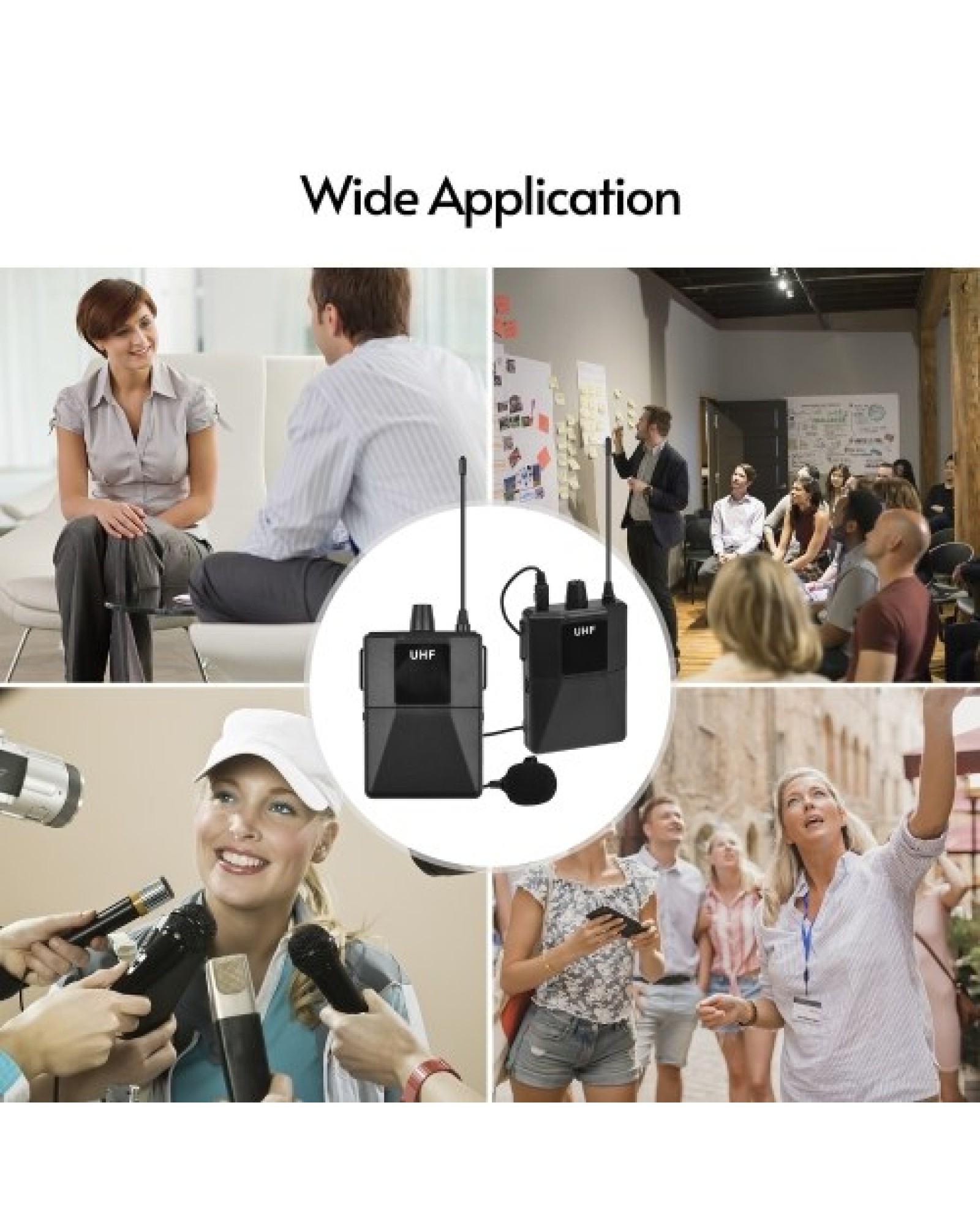 UHF Wirless Microphone System with Body-pack Microphone Receiver